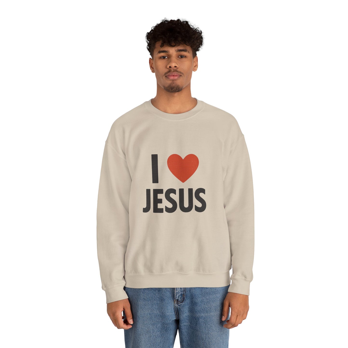 Religious Sweatshirt, Christian Crewneck Jumper, I Heart Jesus Comfy Shirt, Religious Gift, Unisex Religious Sweater, Christian Apparel