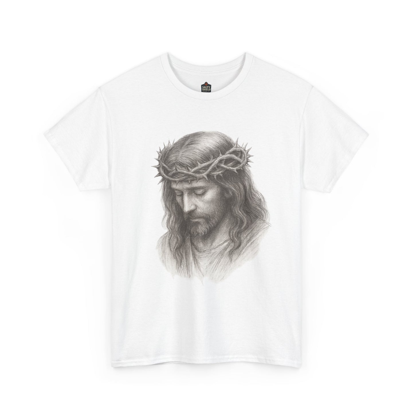 Jesus Crown of Thorns Unisex Heavy Cotton Tee, Faith T-Shirt, Christ Shirt, Religious Gift, Christian Apparel