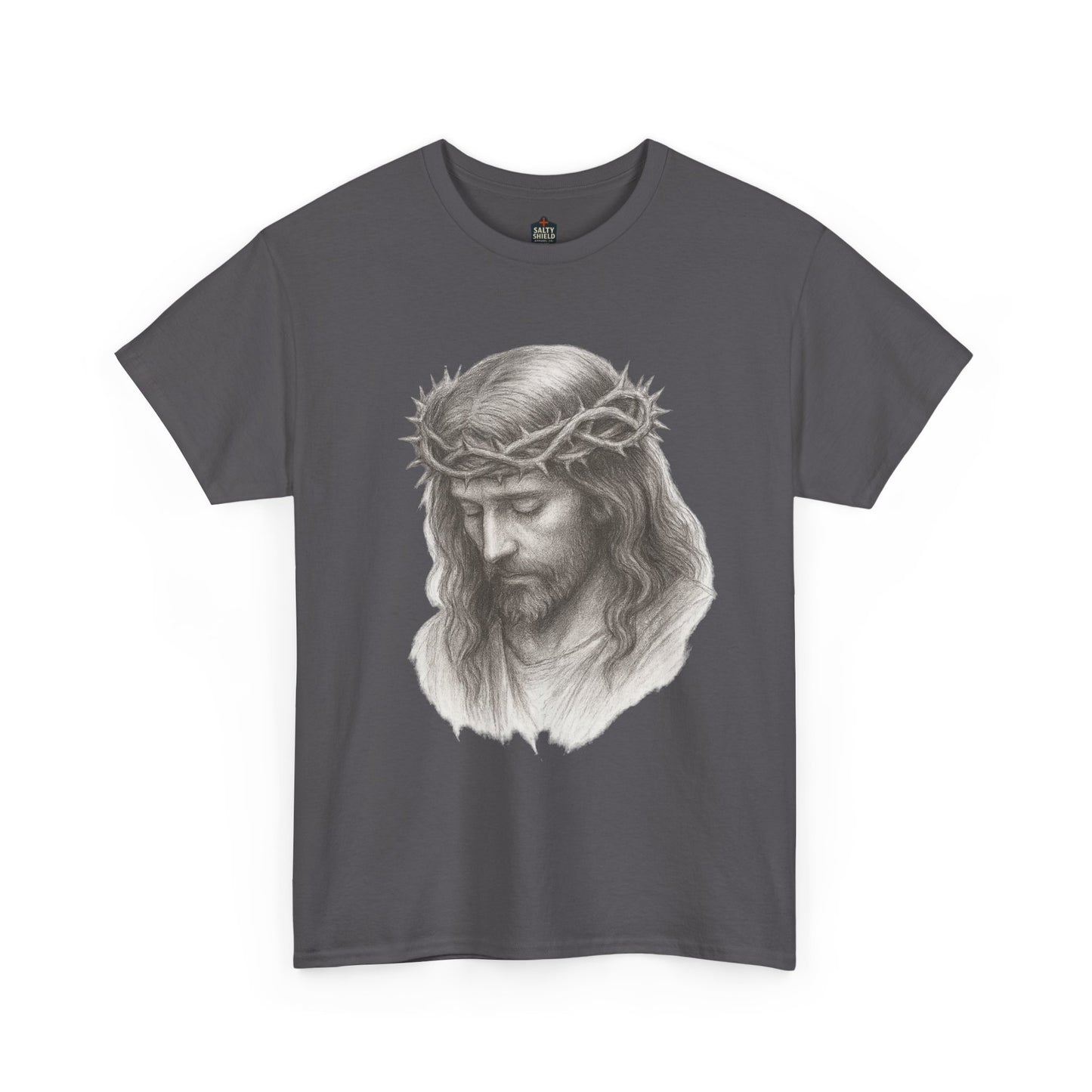 Jesus Crown of Thorns Unisex Heavy Cotton Tee, Faith T-Shirt, Christ Shirt, Religious Gift, Christian Apparel