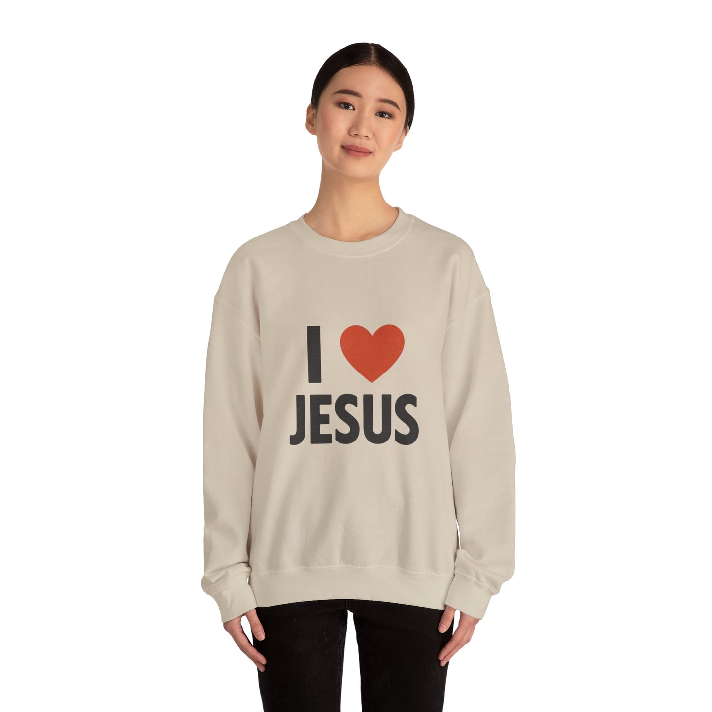 Religious Sweatshirt, Christian Crewneck Jumper, I Heart Jesus Comfy Shirt, Religious Gift, Unisex Religious Sweater, Christian Apparel