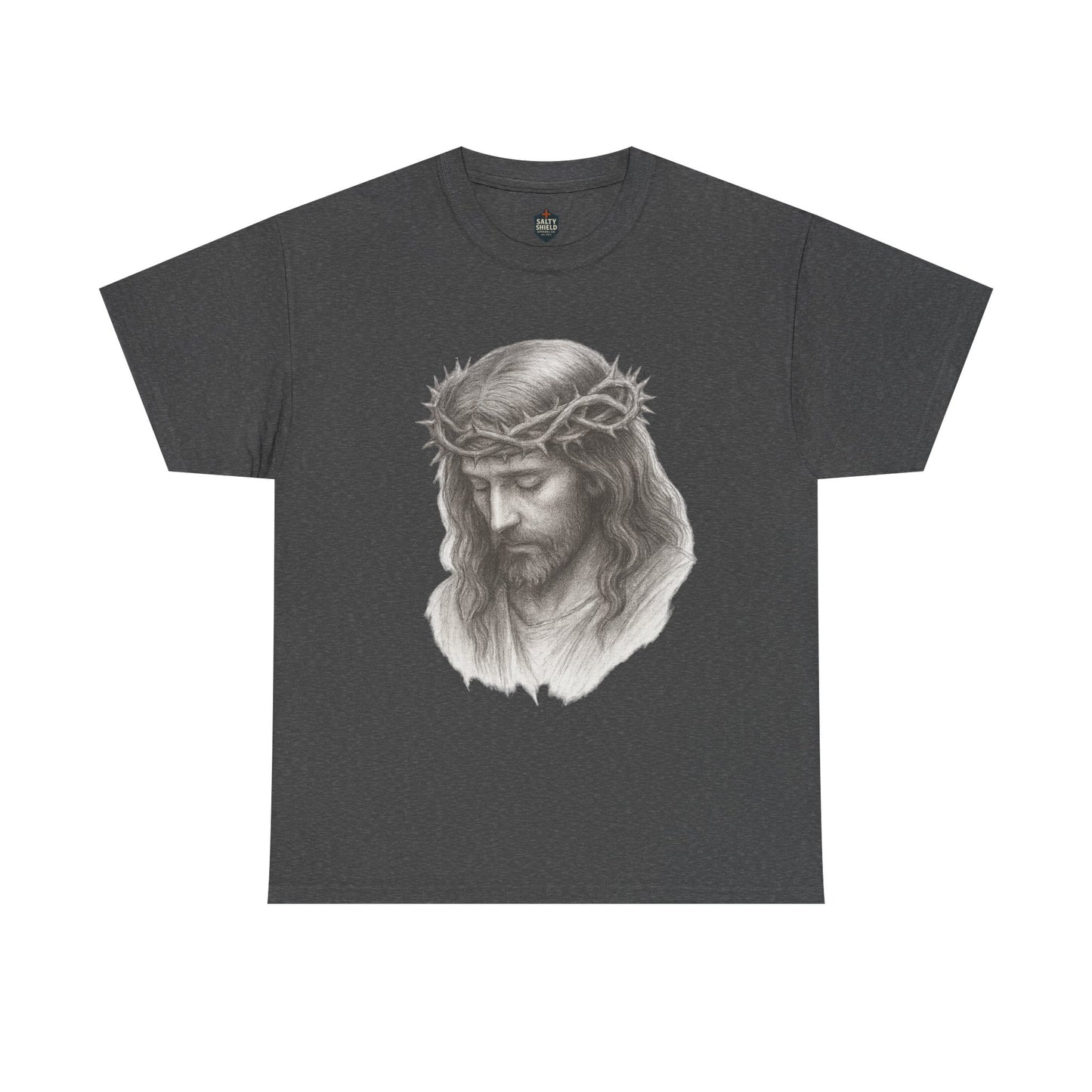 Jesus Crown of Thorns Unisex Heavy Cotton Tee, Faith T-Shirt, Christ Shirt, Religious Gift, Christian Apparel