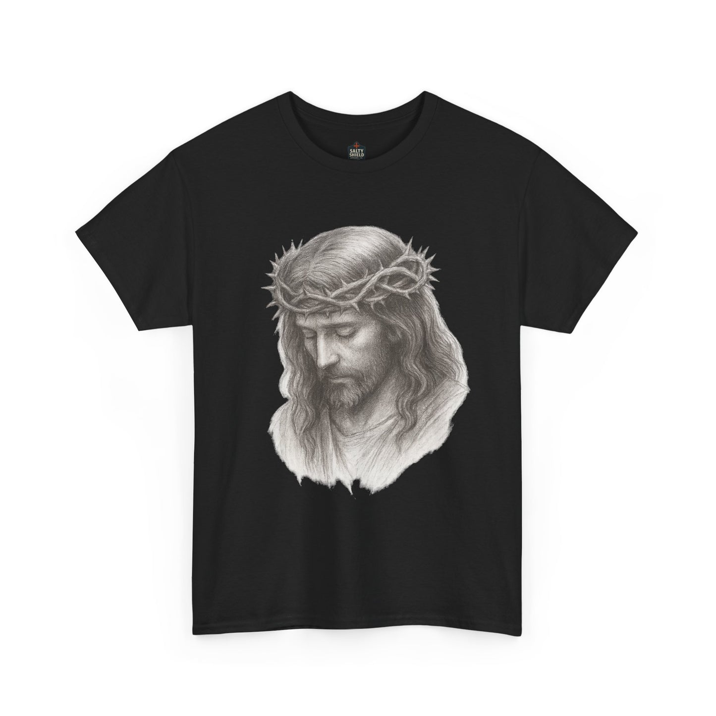 Jesus Crown of Thorns Unisex Heavy Cotton Tee, Faith T-Shirt, Christ Shirt, Religious Gift, Christian Apparel