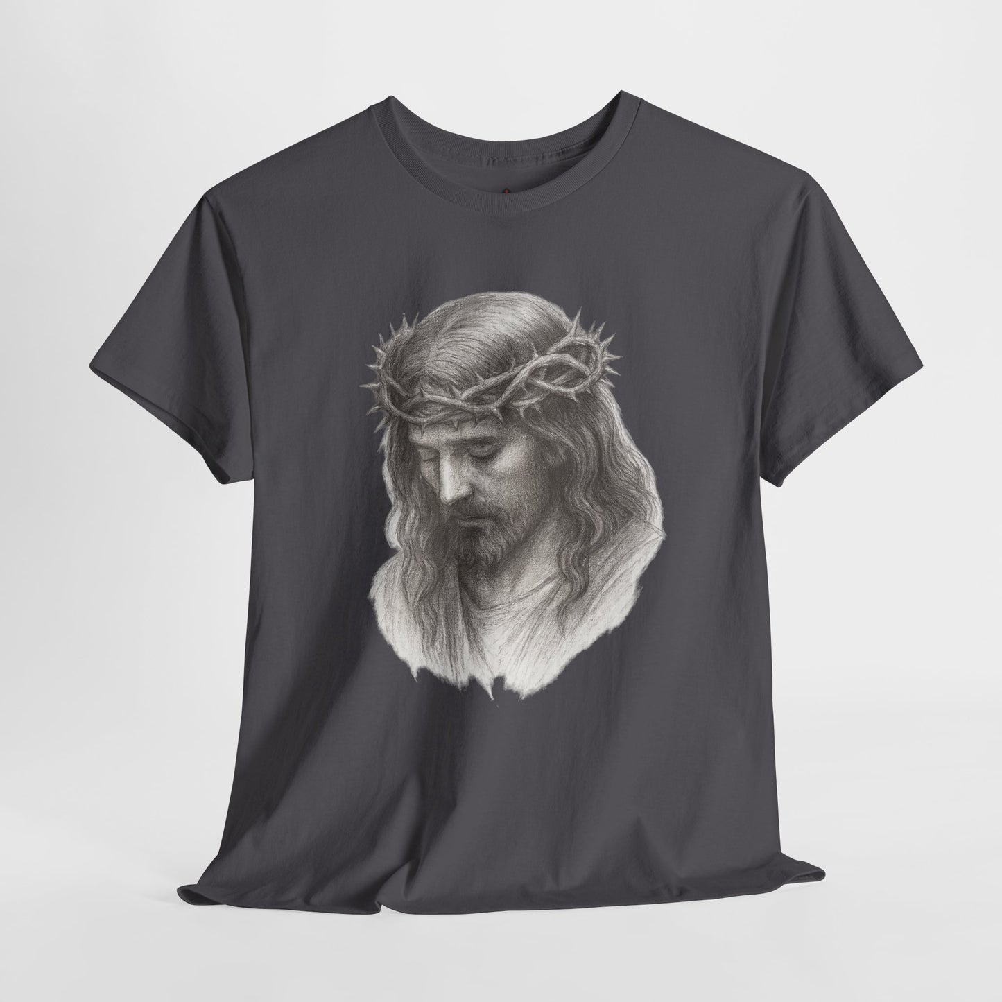 Jesus Crown of Thorns Unisex Heavy Cotton Tee, Faith T-Shirt, Christ Shirt, Religious Gift, Christian Apparel