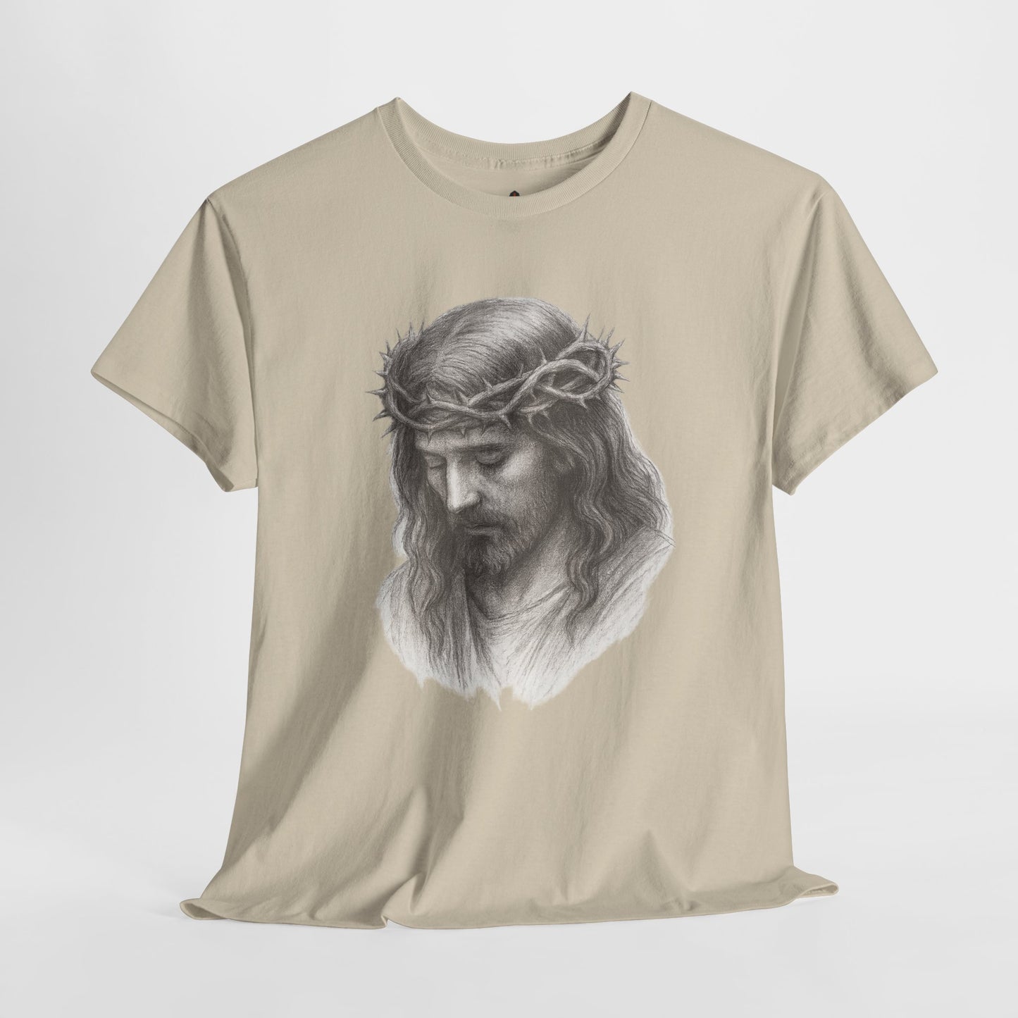 Jesus Crown of Thorns Unisex Heavy Cotton Tee, Faith T-Shirt, Christ Shirt, Religious Gift, Christian Apparel