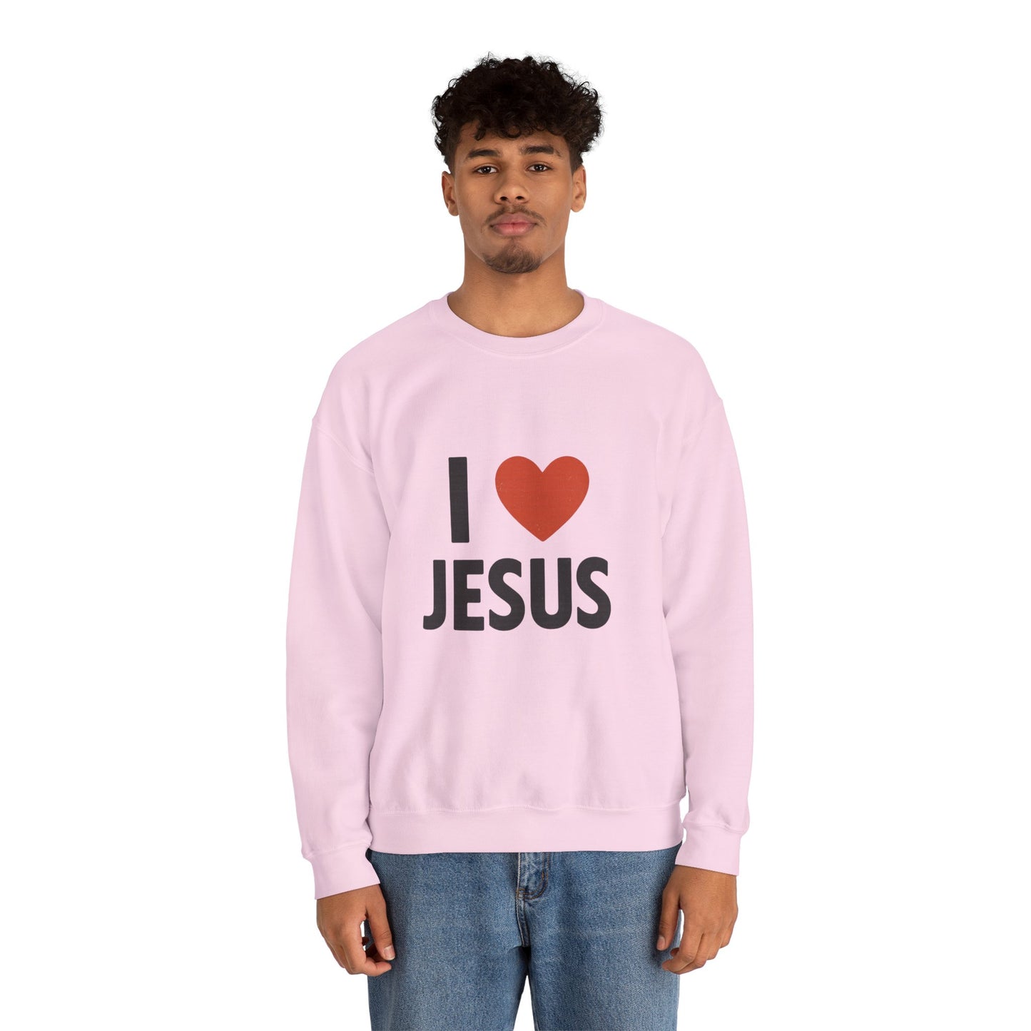 Religious Sweatshirt, Christian Crewneck Jumper, I Heart Jesus Comfy Shirt, Religious Gift, Unisex Religious Sweater, Christian Apparel