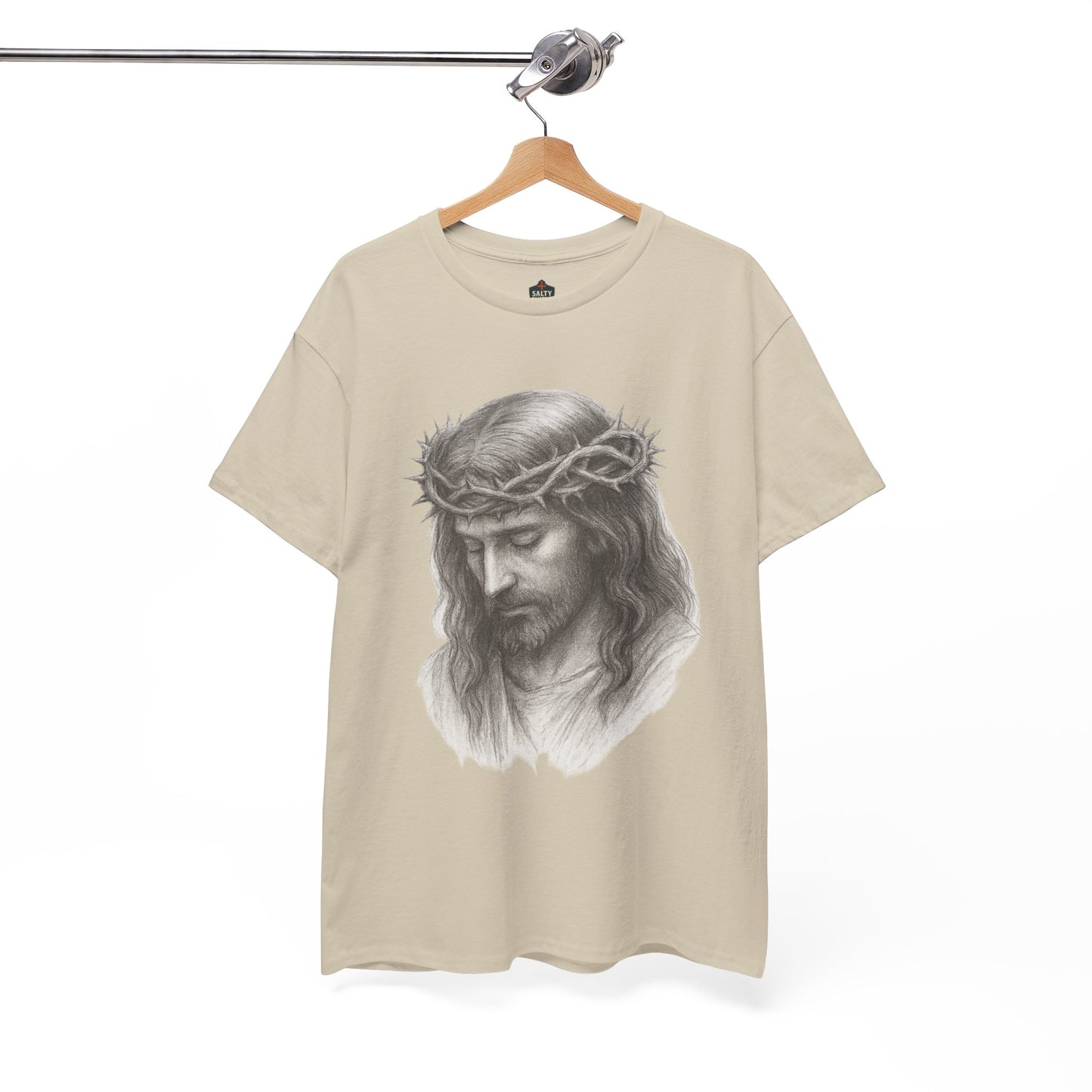 Jesus Crown of Thorns Unisex Heavy Cotton Tee, Faith T-Shirt, Christ Shirt, Religious Gift, Christian Apparel