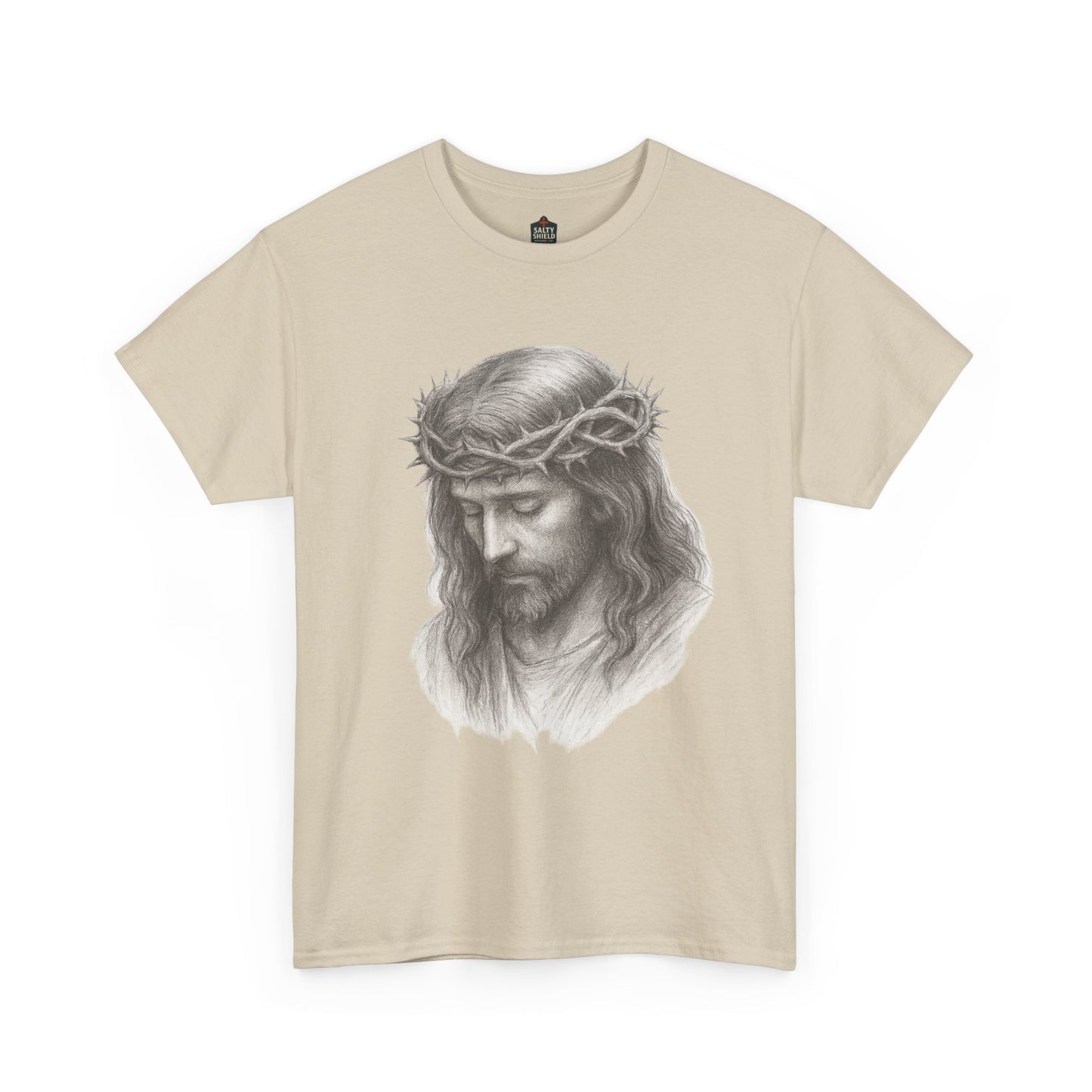 Jesus Crown of Thorns Unisex Heavy Cotton Tee, Faith T-Shirt, Christ Shirt, Religious Gift, Christian Apparel