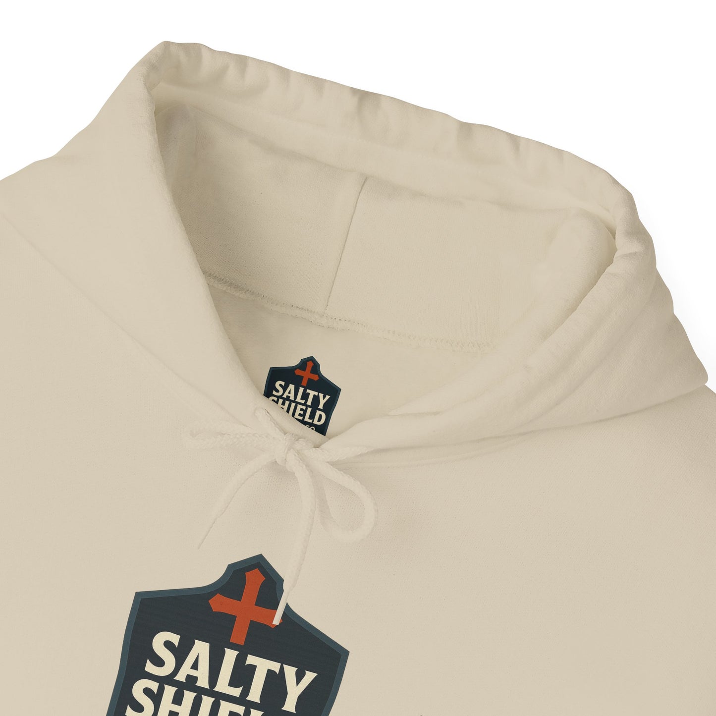 Salty Shield Unisex Hoodie, Casual Pullover, Gift for Him/Her, Cozy Sweatshirt, Everyday Wear, Christian Apparel