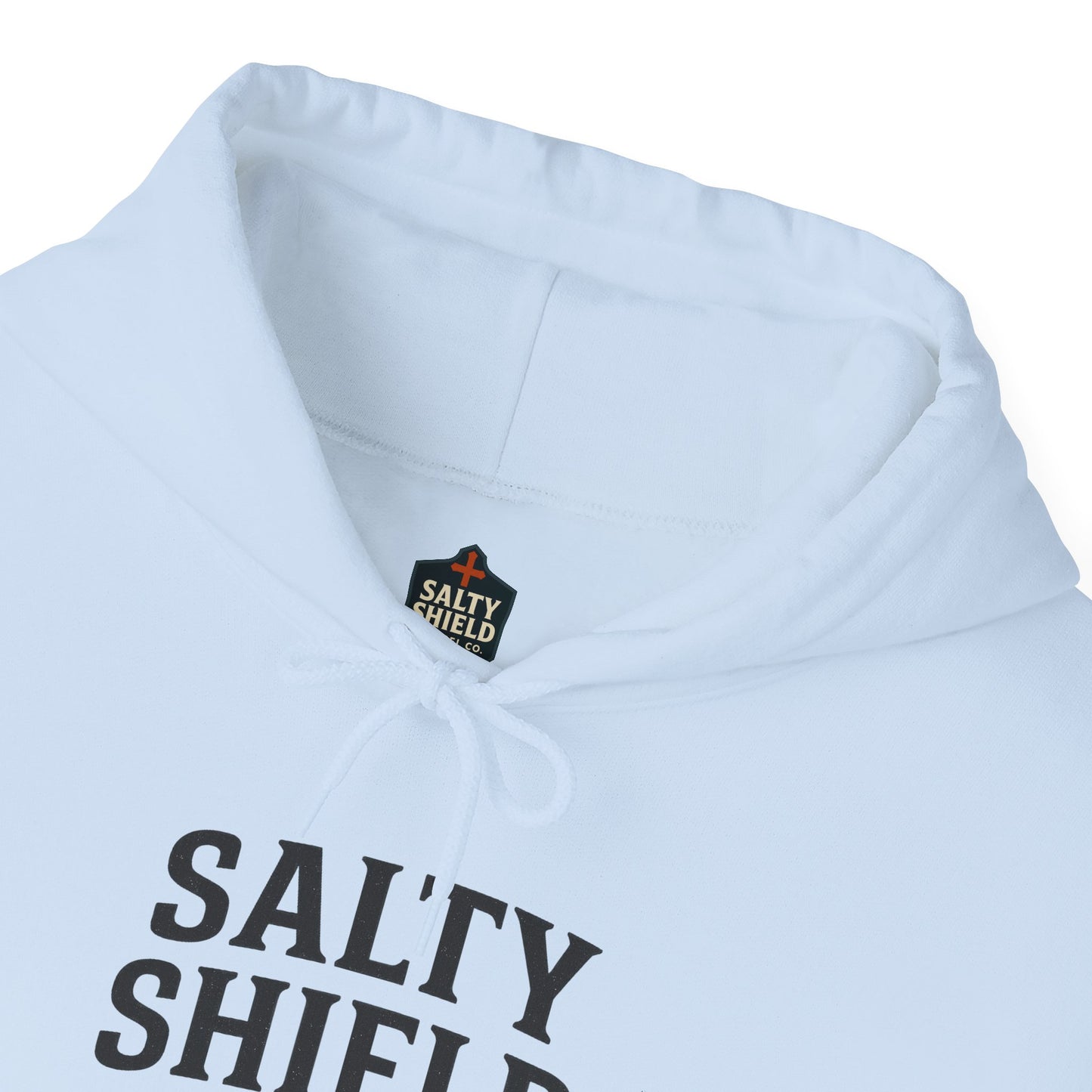 Salty Shield University Hoodie - Cozy Unisex Sweatshirt, Perfect for Casual Days, Gift for Friends, Summer Beach Vibes, Year-Round Comfort