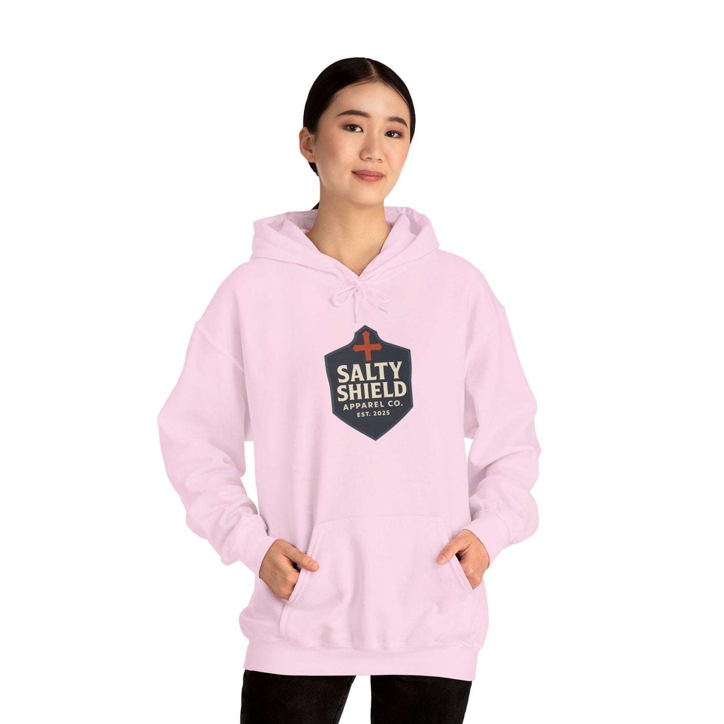 Salty Shield Unisex Hoodie, Casual Pullover, Gift for Him/Her, Cozy Sweatshirt, Everyday Wear, Christian Apparel