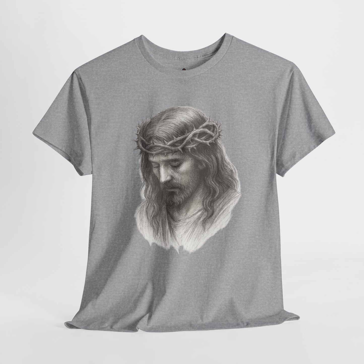 Jesus Crown of Thorns Unisex Heavy Cotton Tee, Faith T-Shirt, Christ Shirt, Religious Gift, Christian Apparel