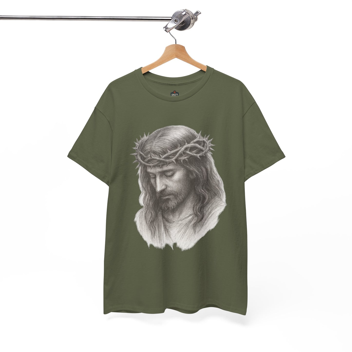 Jesus Crown of Thorns Unisex Heavy Cotton Tee, Faith T-Shirt, Christ Shirt, Religious Gift, Christian Apparel