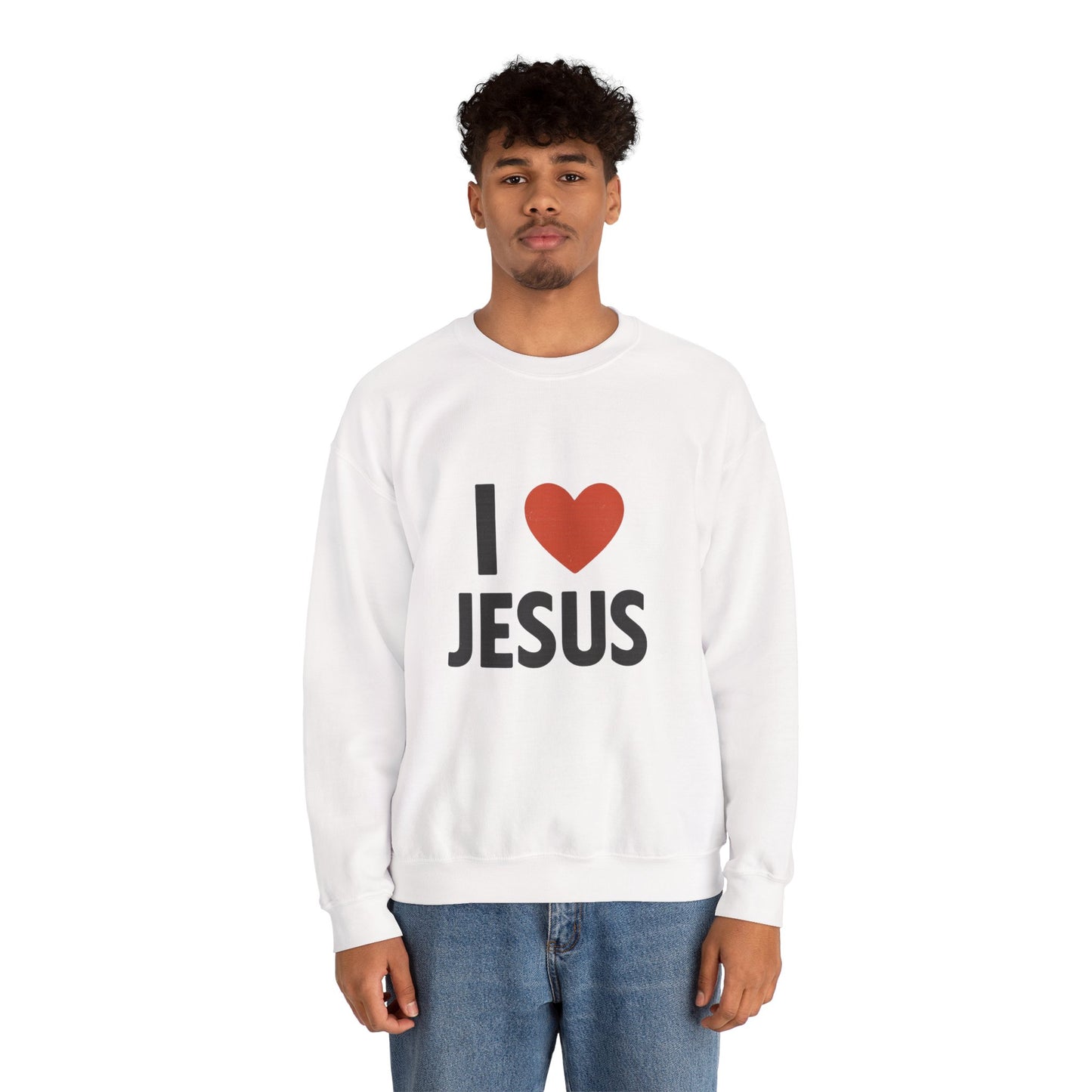 Religious Sweatshirt, Christian Crewneck Jumper, I Heart Jesus Comfy Shirt, Religious Gift, Unisex Religious Sweater, Christian Apparel
