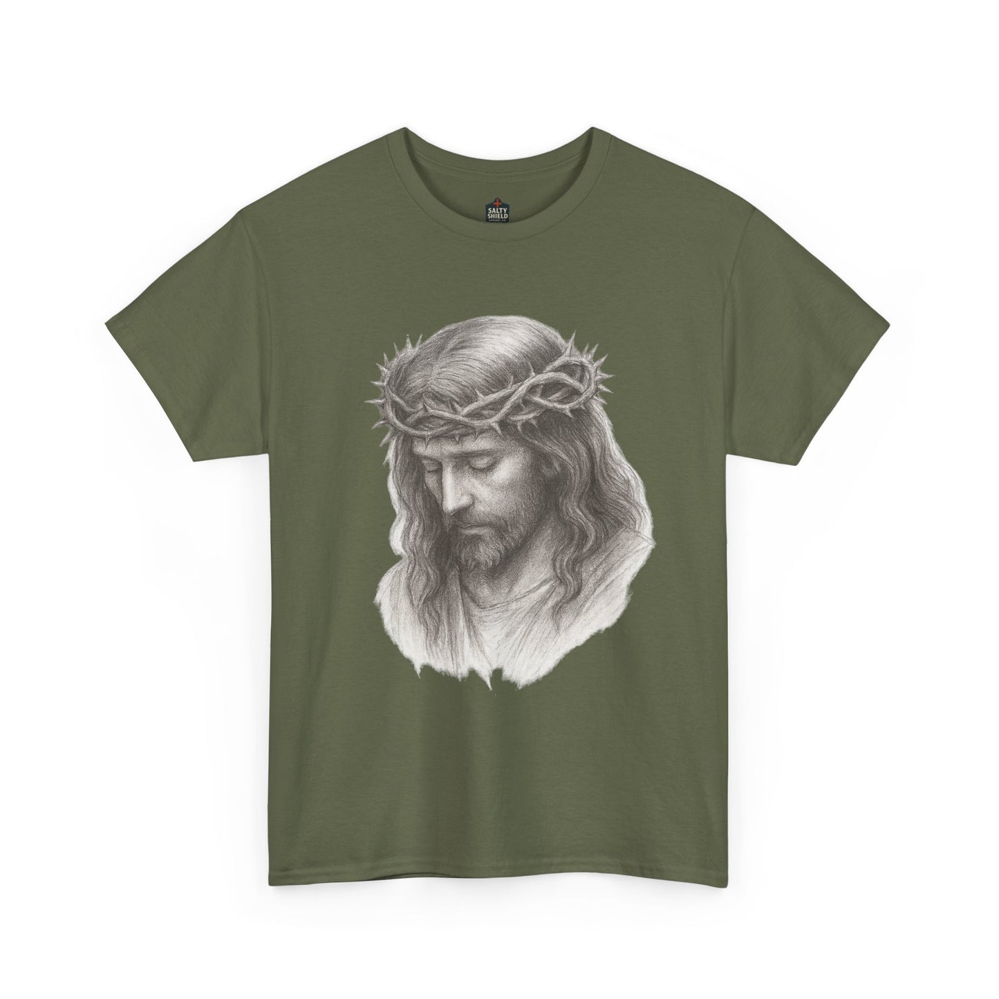 Jesus Crown of Thorns Unisex Heavy Cotton Tee, Faith T-Shirt, Christ Shirt, Religious Gift, Christian Apparel