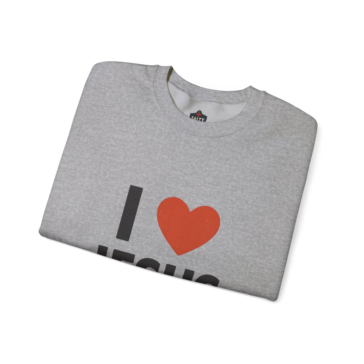 Religious Sweatshirt, Christian Crewneck Jumper, I Heart Jesus Comfy Shirt, Religious Gift, Unisex Religious Sweater, Christian Apparel