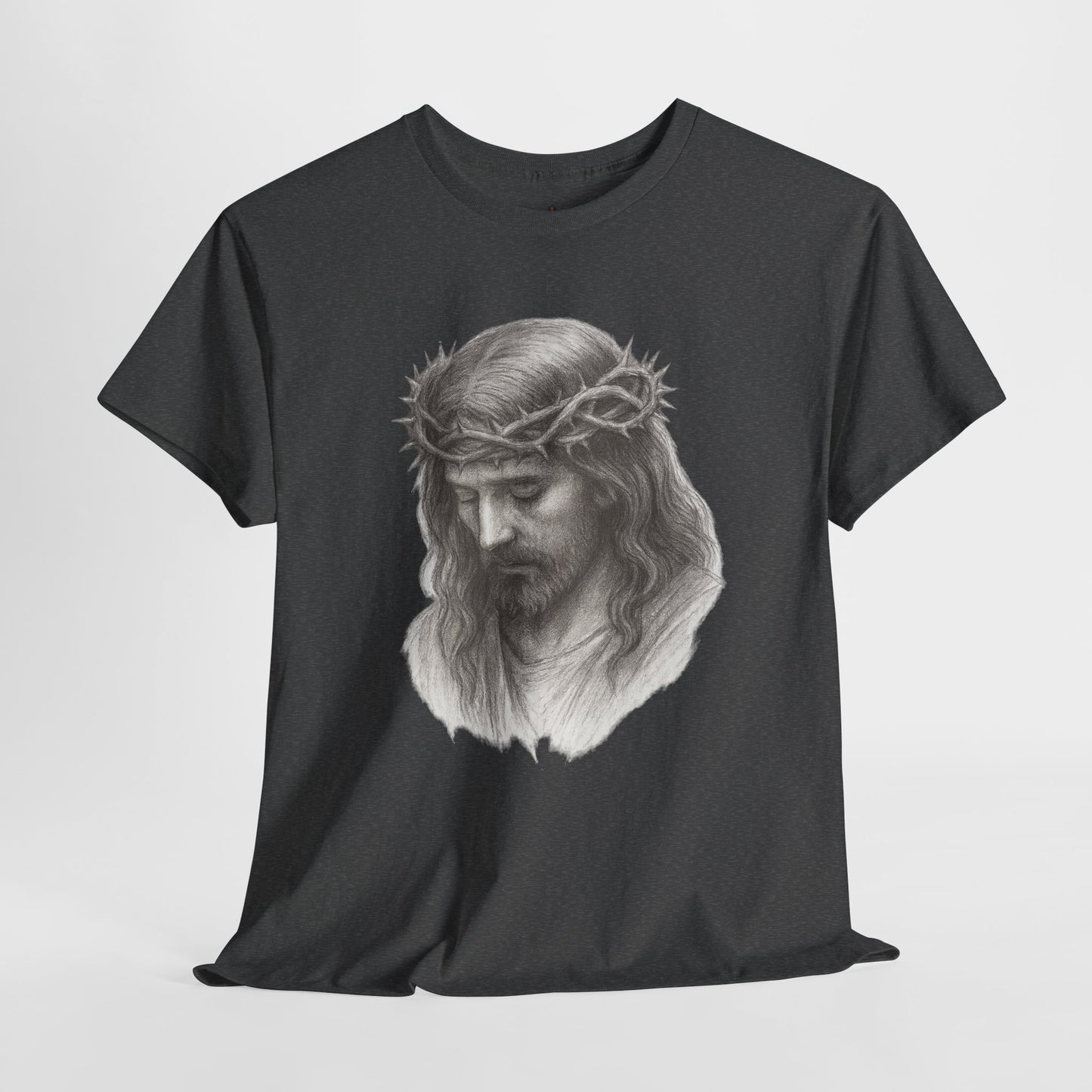 Jesus Crown of Thorns Unisex Heavy Cotton Tee, Faith T-Shirt, Christ Shirt, Religious Gift, Christian Apparel