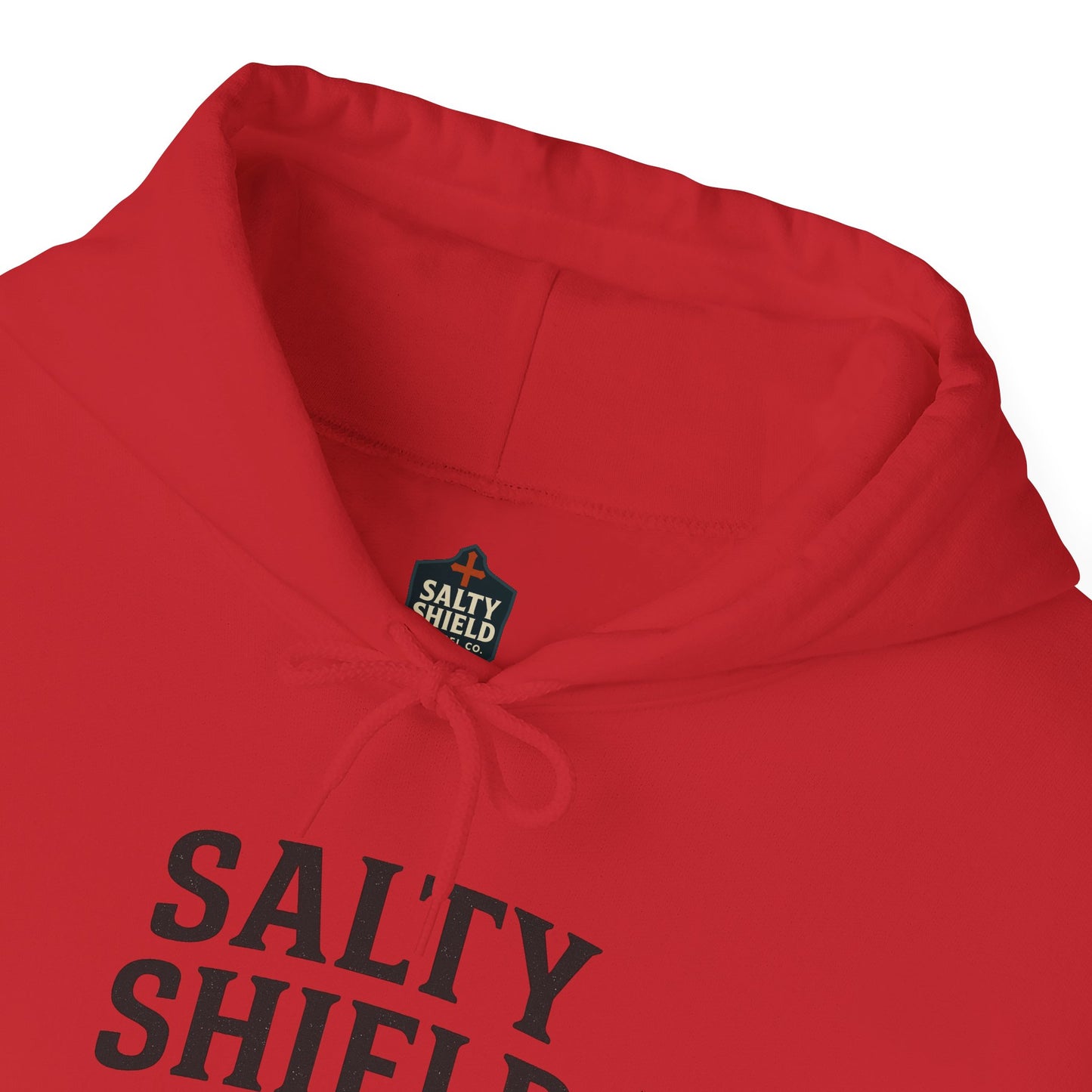 Salty Shield University Hoodie - Cozy Unisex Sweatshirt, Perfect for Casual Days, Gift for Friends, Summer Beach Vibes, Year-Round Comfort
