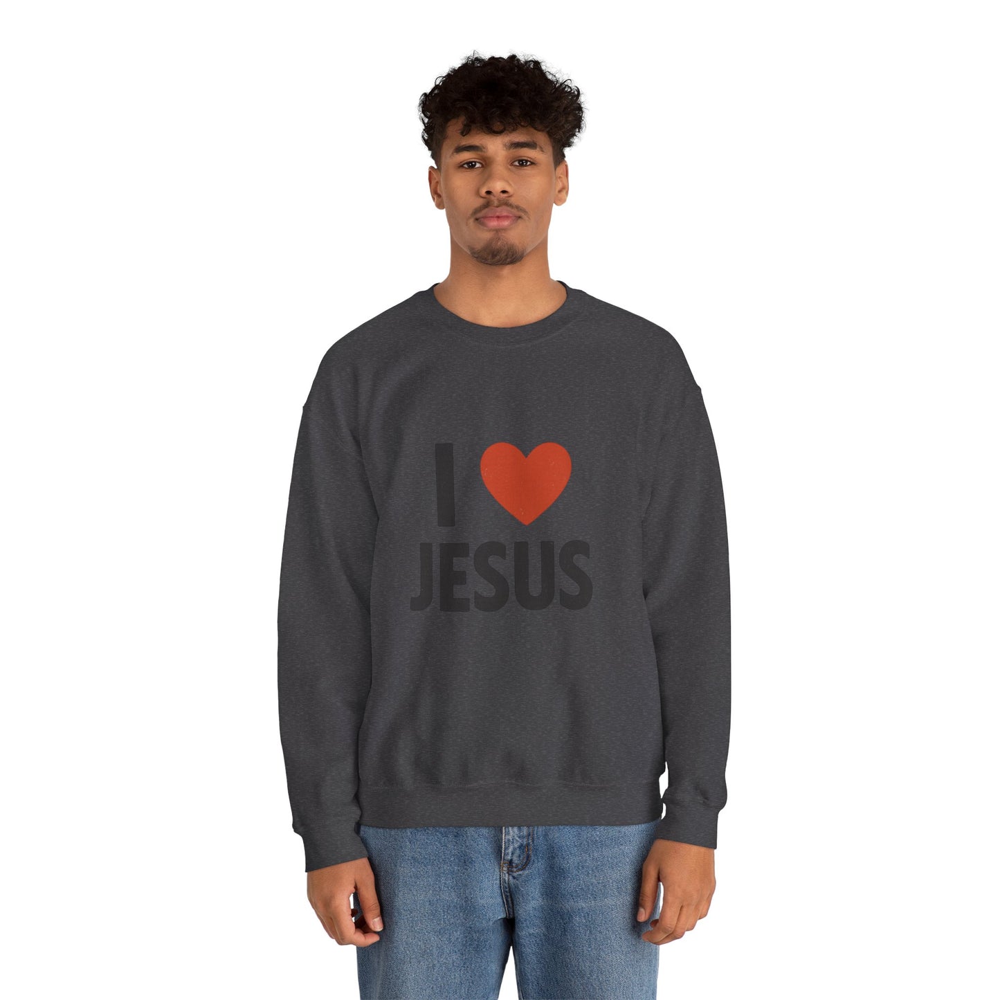 Religious Sweatshirt, Christian Crewneck Jumper, I Heart Jesus Comfy Shirt, Religious Gift, Unisex Religious Sweater, Christian Apparel