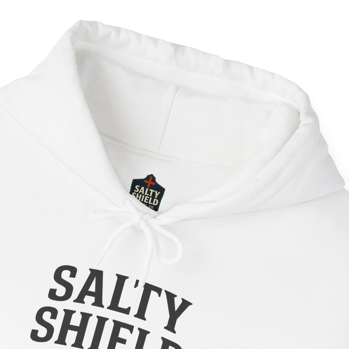 Salty Shield University Hoodie - Cozy Unisex Sweatshirt, Perfect for Casual Days, Gift for Friends, Summer Beach Vibes, Year-Round Comfort