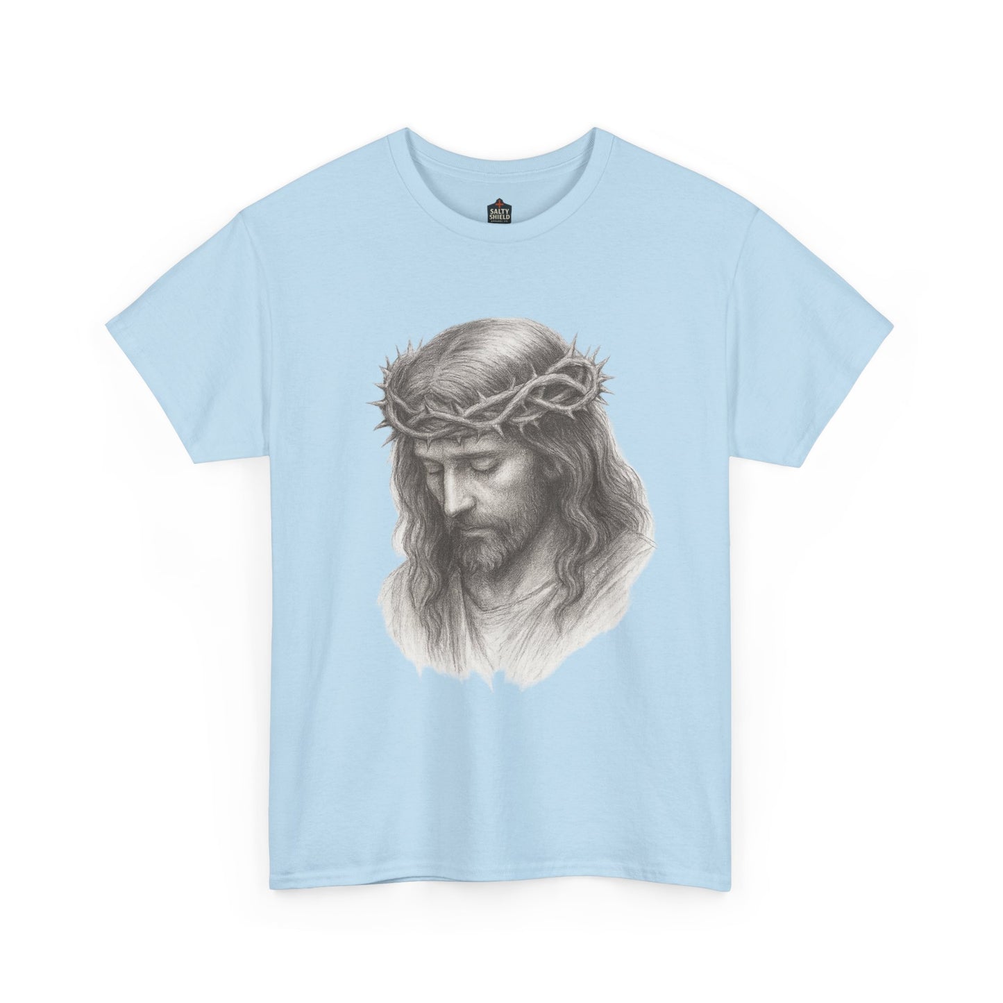 Jesus Crown of Thorns Unisex Heavy Cotton Tee, Faith T-Shirt, Christ Shirt, Religious Gift, Christian Apparel