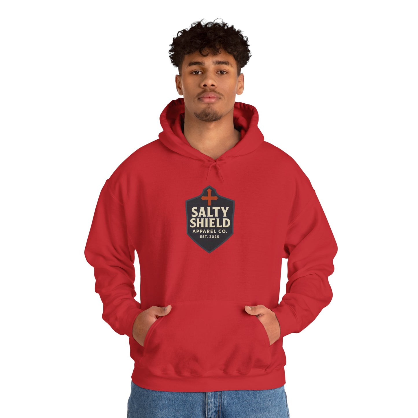 Salty Shield Unisex Hoodie, Casual Pullover, Gift for Him/Her, Cozy Sweatshirt, Everyday Wear, Christian Apparel