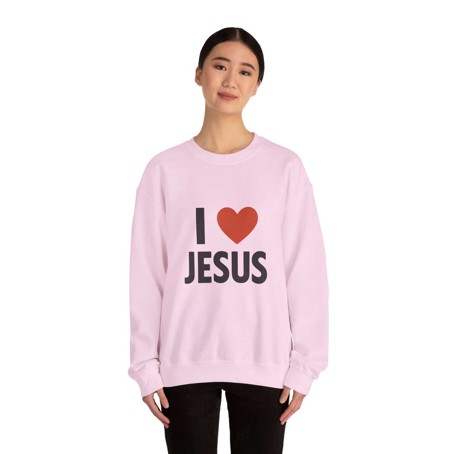 Religious Sweatshirt, Christian Crewneck Jumper, I Heart Jesus Comfy Shirt, Religious Gift, Unisex Religious Sweater, Christian Apparel