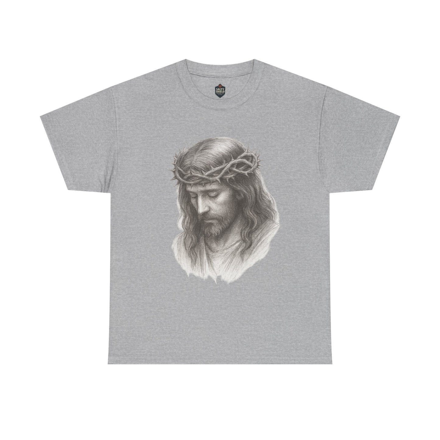 Jesus Crown of Thorns Unisex Heavy Cotton Tee, Faith T-Shirt, Christ Shirt, Religious Gift, Christian Apparel