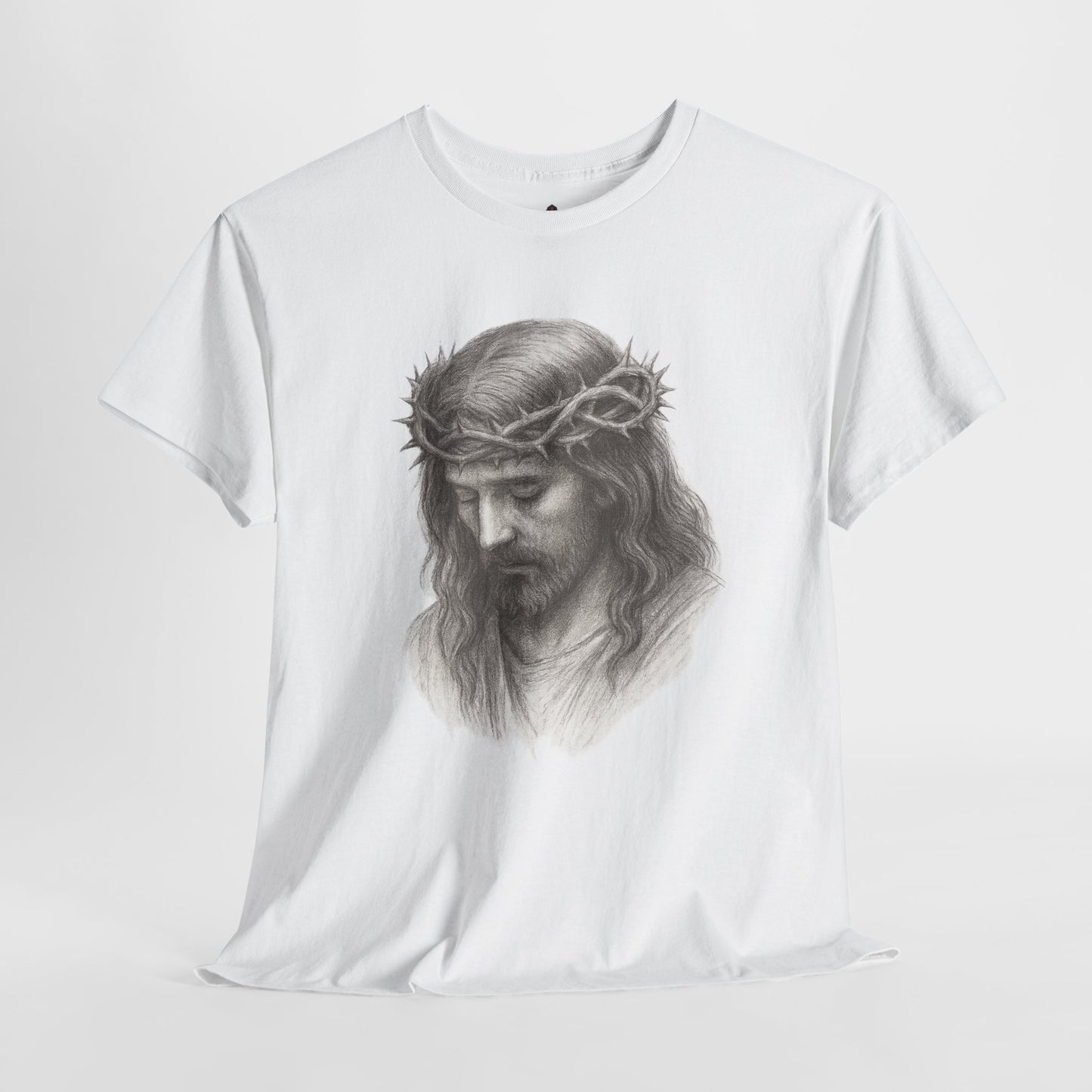 Jesus Crown of Thorns Unisex Heavy Cotton Tee, Faith T-Shirt, Christ Shirt, Religious Gift, Christian Apparel