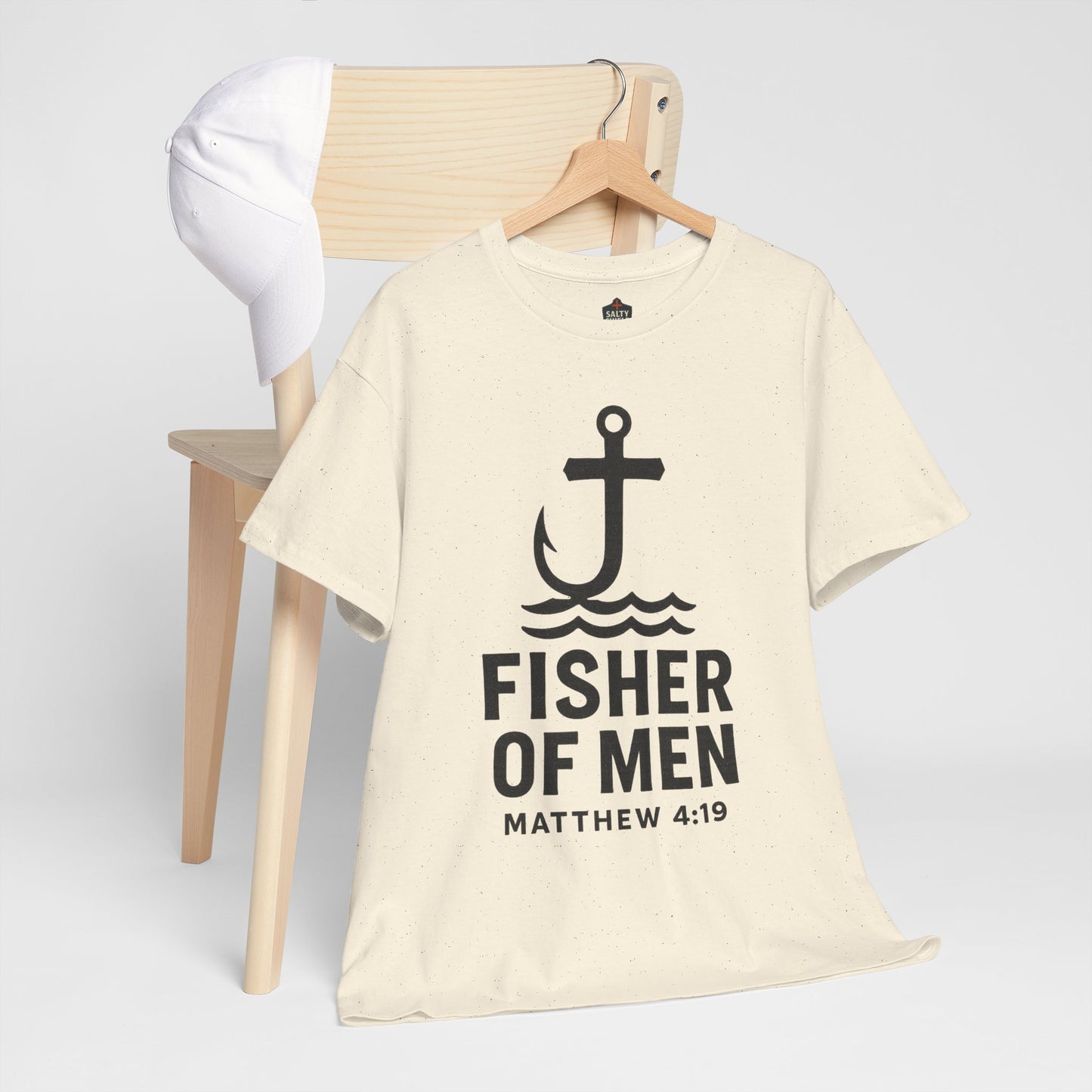 Fisher of Men Unisex Heavy Cotton Tee - Inspirational Gift, Casual Wear, Christian Faith Shirt, Lightweight Comfort, Everyday Style