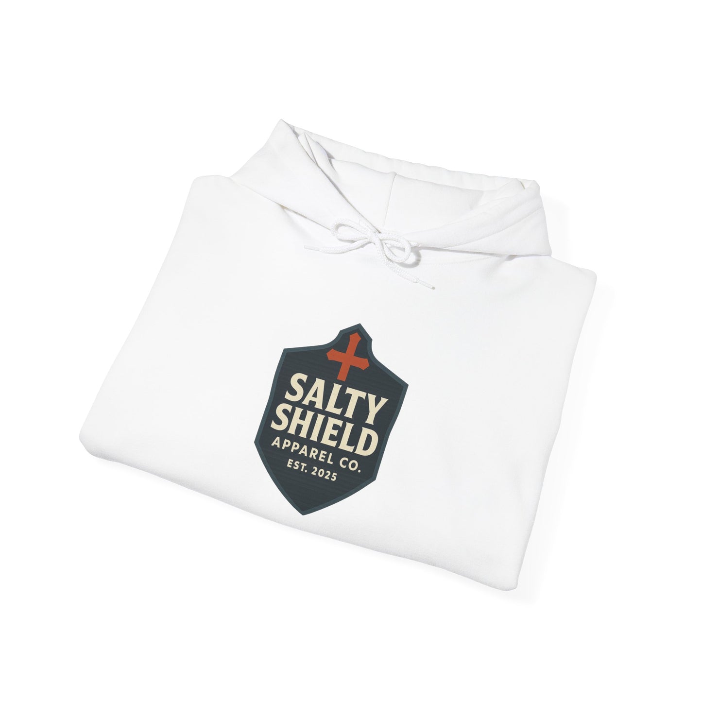 Salty Shield Unisex Hoodie, Casual Pullover, Gift for Him/Her, Cozy Sweatshirt, Everyday Wear, Christian Apparel
