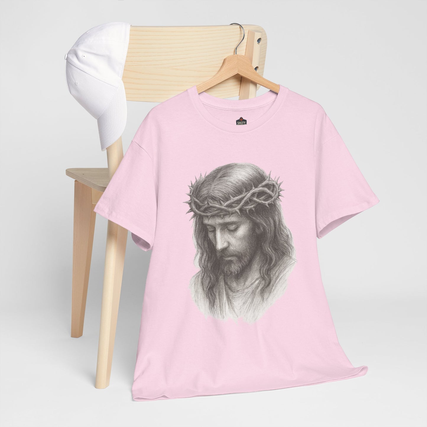 Jesus Crown of Thorns Unisex Heavy Cotton Tee, Faith T-Shirt, Christ Shirt, Religious Gift, Christian Apparel