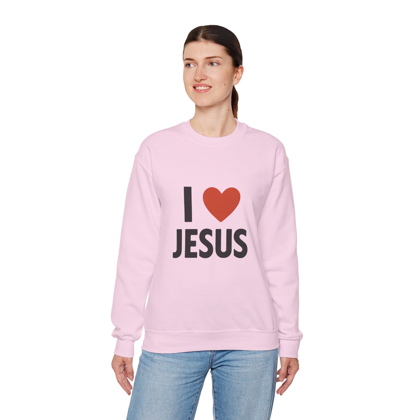 Religious Sweatshirt, Christian Crewneck Jumper, I Heart Jesus Comfy Shirt, Religious Gift, Unisex Religious Sweater, Christian Apparel