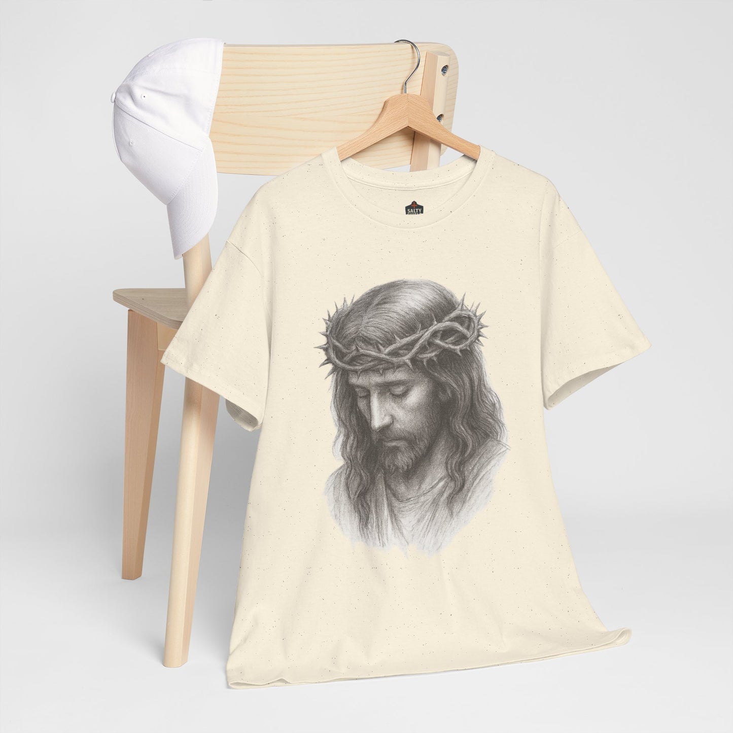 Jesus Crown of Thorns Unisex Heavy Cotton Tee, Faith T-Shirt, Christ Shirt, Religious Gift, Christian Apparel