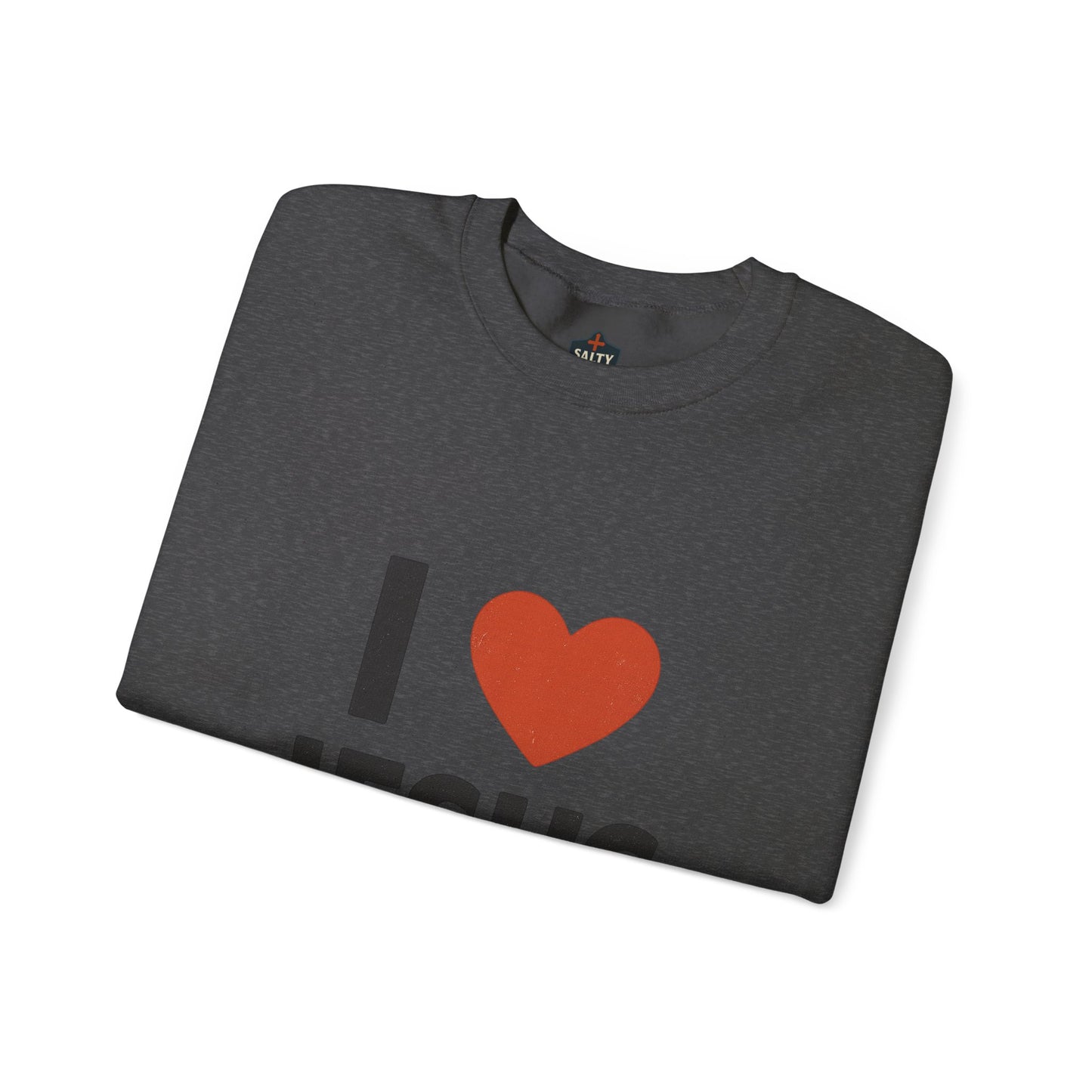 Religious Sweatshirt, Christian Crewneck Jumper, I Heart Jesus Comfy Shirt, Religious Gift, Unisex Religious Sweater, Christian Apparel
