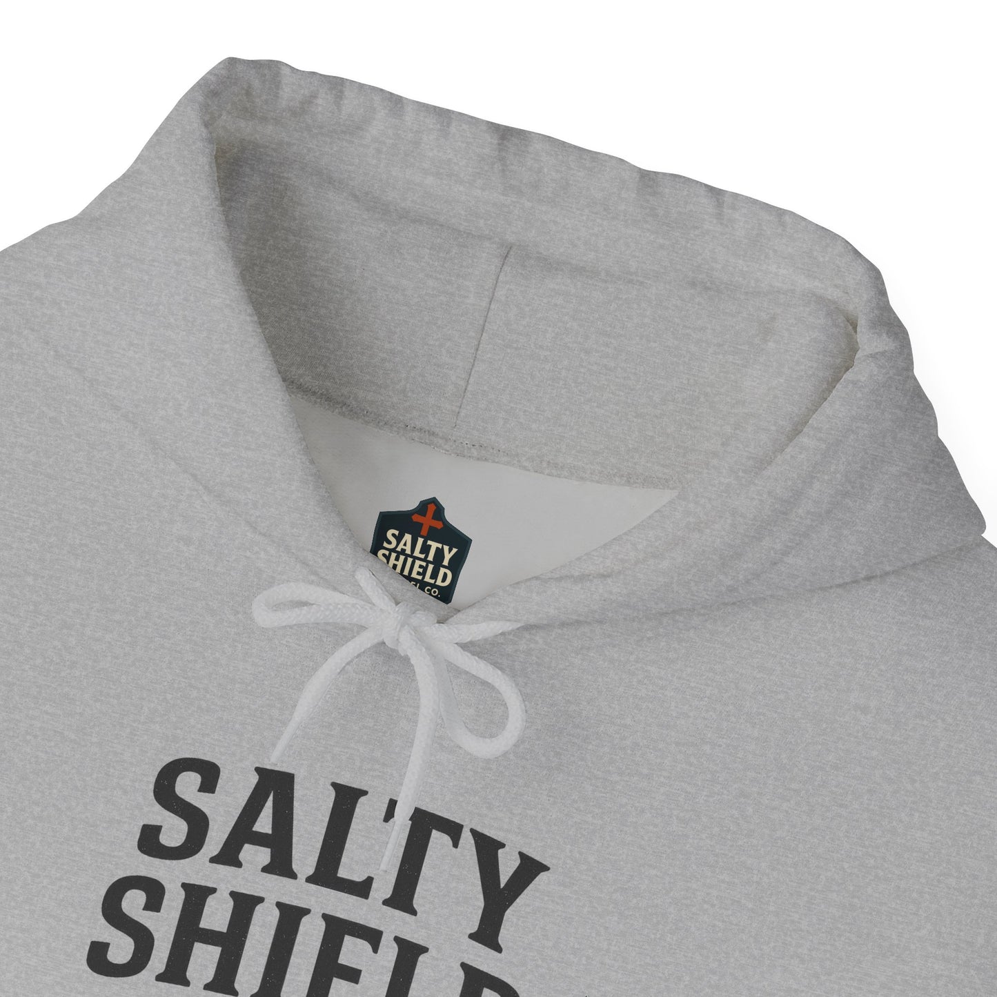 Salty Shield University Hoodie - Cozy Unisex Sweatshirt, Perfect for Casual Days, Gift for Friends, Summer Beach Vibes, Year-Round Comfort