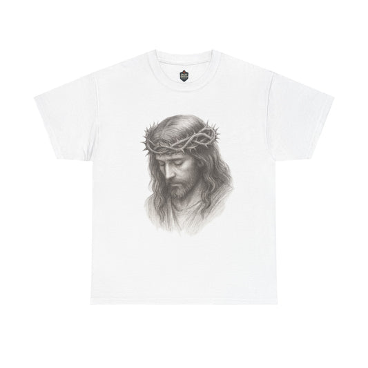 Jesus Crown of Thorns Unisex Heavy Cotton Tee, Faith T-Shirt, Christ Shirt, Religious Gift, Christian Apparel