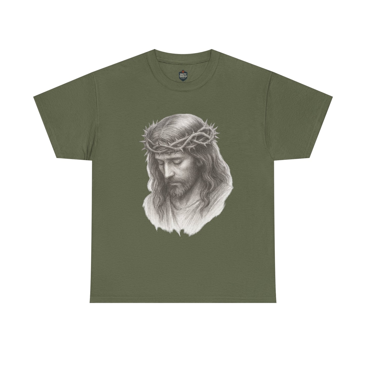 Jesus Crown of Thorns Unisex Heavy Cotton Tee, Faith T-Shirt, Christ Shirt, Religious Gift, Christian Apparel