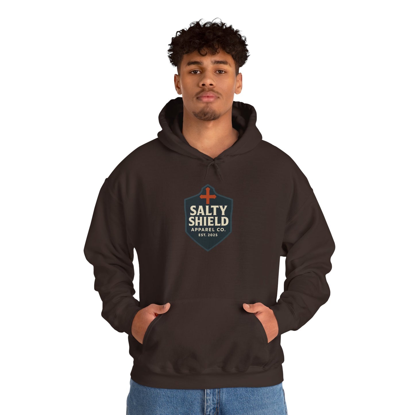 Salty Shield Unisex Hoodie, Casual Pullover, Gift for Him/Her, Cozy Sweatshirt, Everyday Wear, Christian Apparel