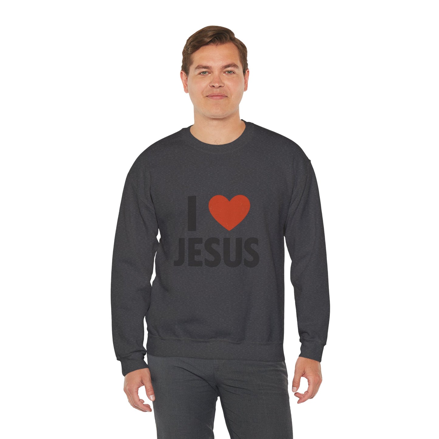 Religious Sweatshirt, Christian Crewneck Jumper, I Heart Jesus Comfy Shirt, Religious Gift, Unisex Religious Sweater, Christian Apparel