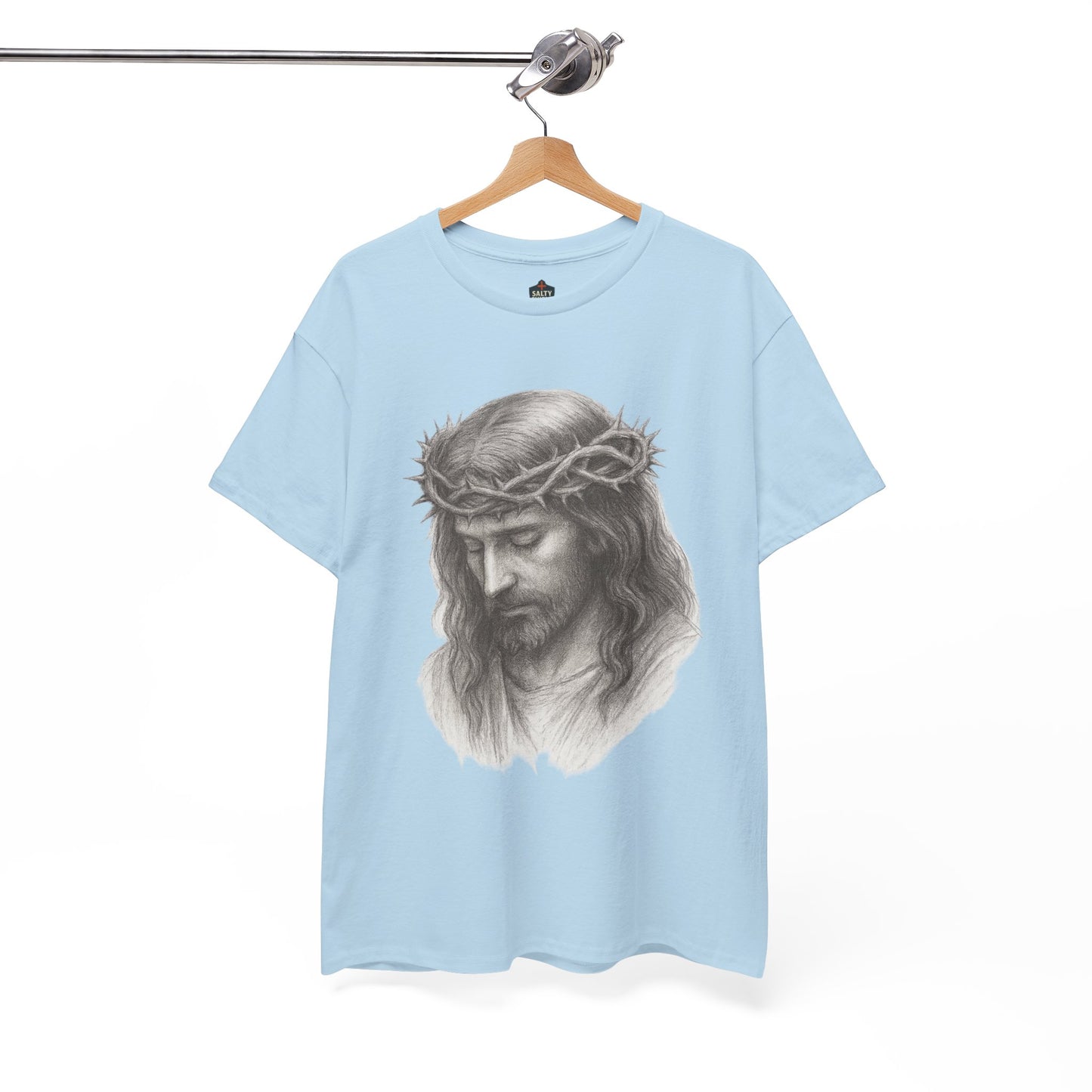 Jesus Crown of Thorns Unisex Heavy Cotton Tee, Faith T-Shirt, Christ Shirt, Religious Gift, Christian Apparel