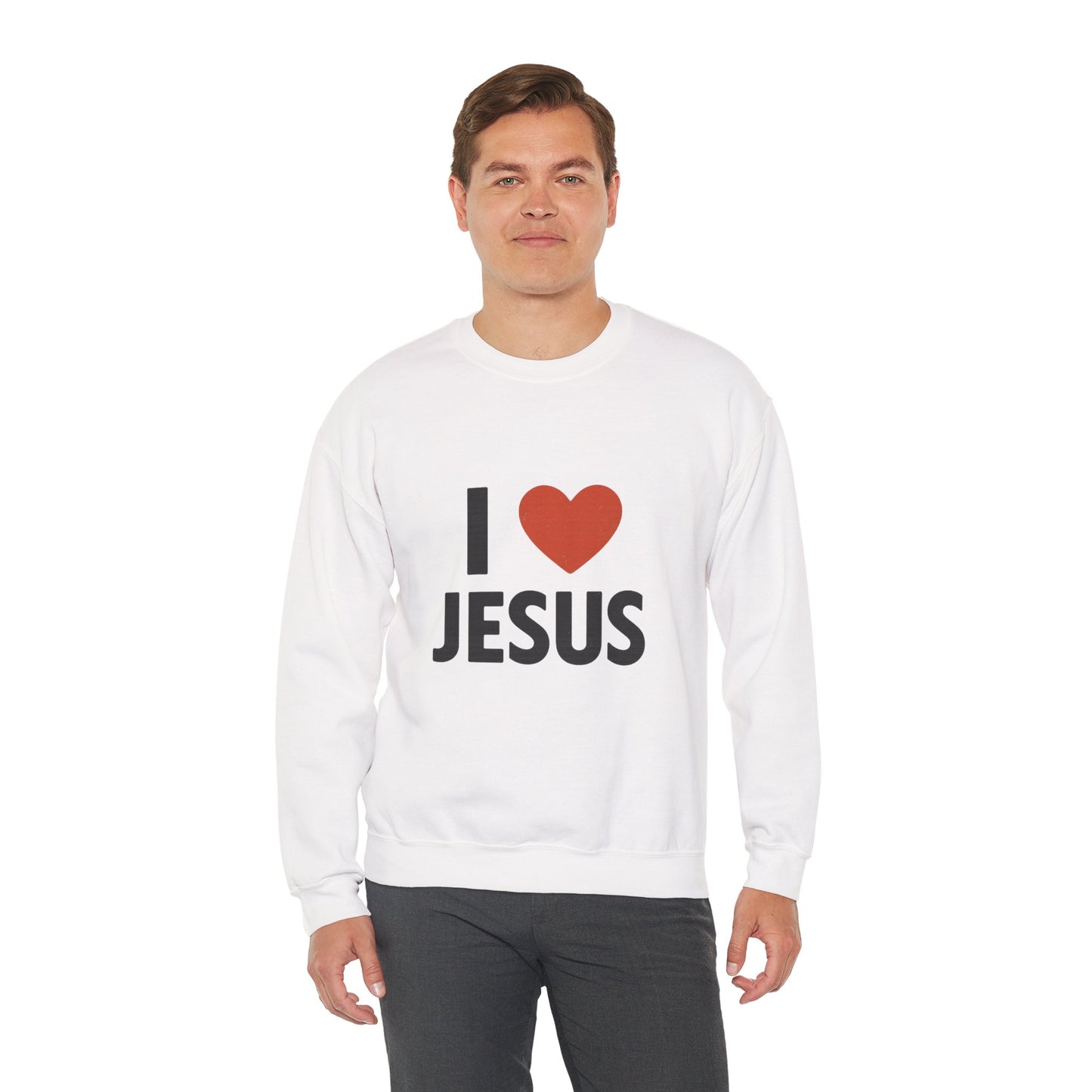 Religious Sweatshirt, Christian Crewneck Jumper, I Heart Jesus Comfy Shirt, Religious Gift, Unisex Religious Sweater, Christian Apparel