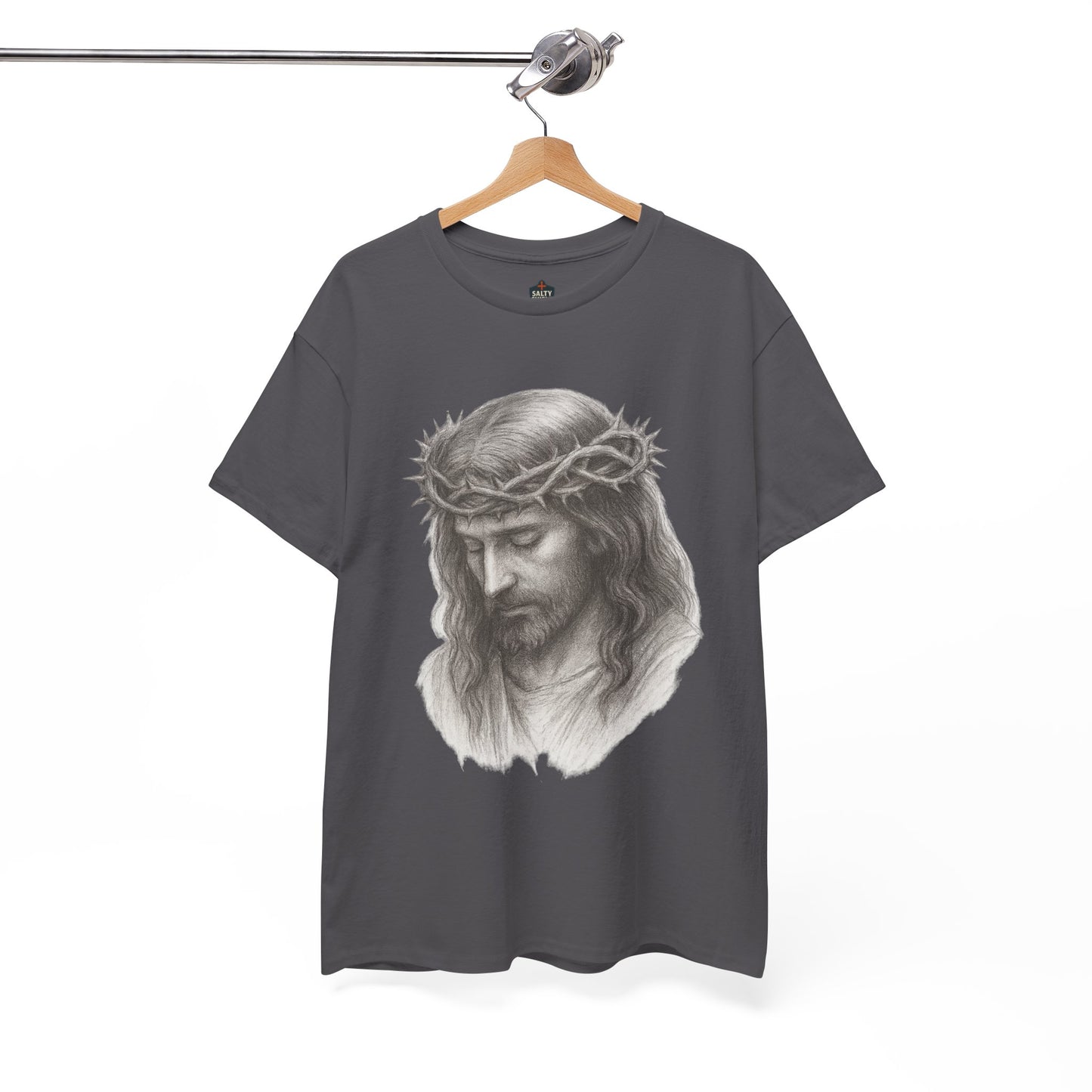Jesus Crown of Thorns Unisex Heavy Cotton Tee, Faith T-Shirt, Christ Shirt, Religious Gift, Christian Apparel