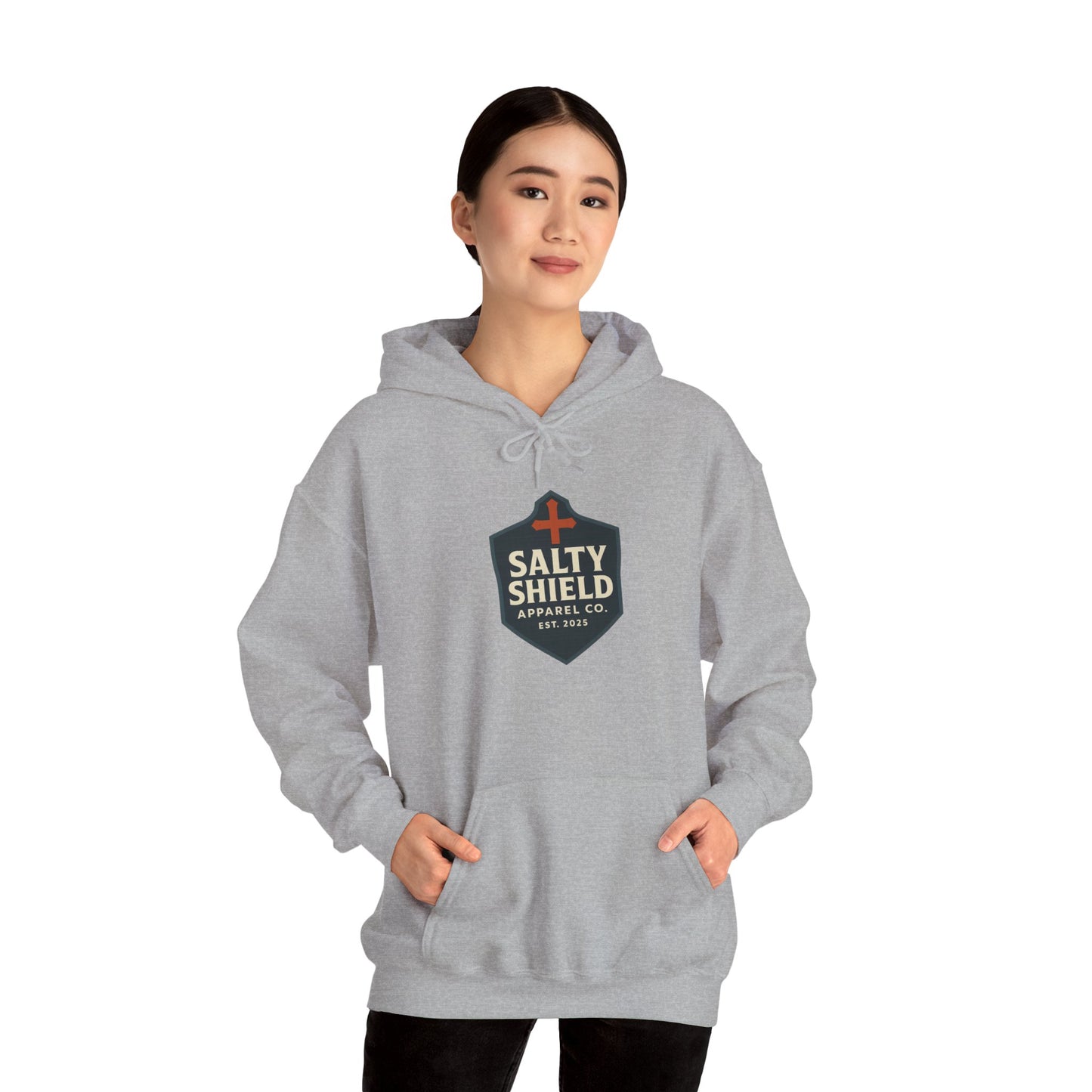 Salty Shield Unisex Hoodie, Casual Pullover, Gift for Him/Her, Cozy Sweatshirt, Everyday Wear, Christian Apparel