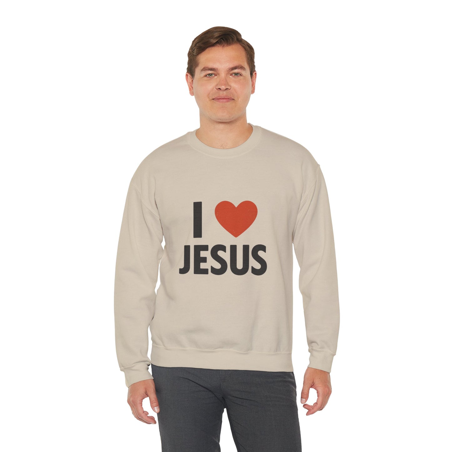Religious Sweatshirt, Christian Crewneck Jumper, I Heart Jesus Comfy Shirt, Religious Gift, Unisex Religious Sweater, Christian Apparel