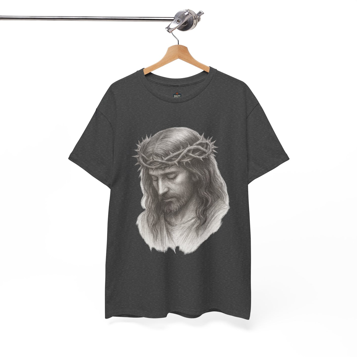 Jesus Crown of Thorns Unisex Heavy Cotton Tee, Faith T-Shirt, Christ Shirt, Religious Gift, Christian Apparel