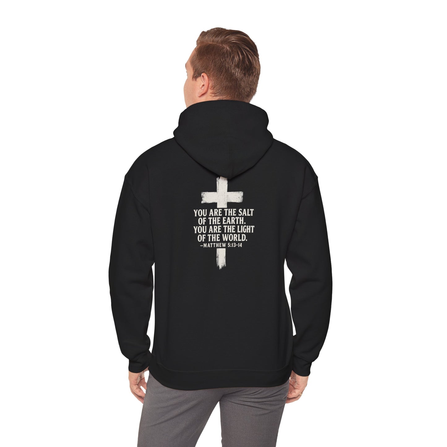 Salty Shield Unisex Hoodie, Casual Pullover, Gift for Him/Her, Cozy Sweatshirt, Everyday Wear, Christian Apparel