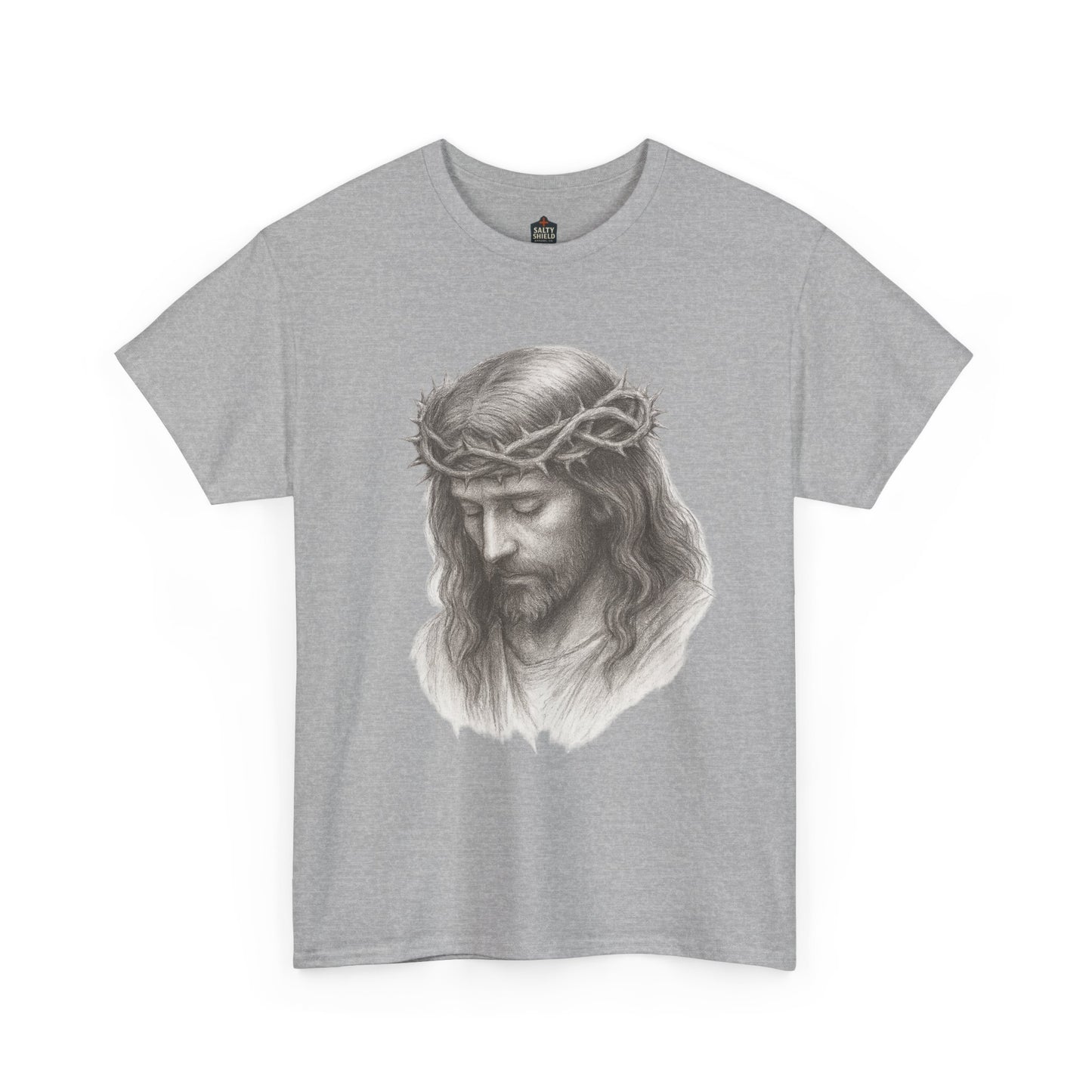 Jesus Crown of Thorns Unisex Heavy Cotton Tee, Faith T-Shirt, Christ Shirt, Religious Gift, Christian Apparel