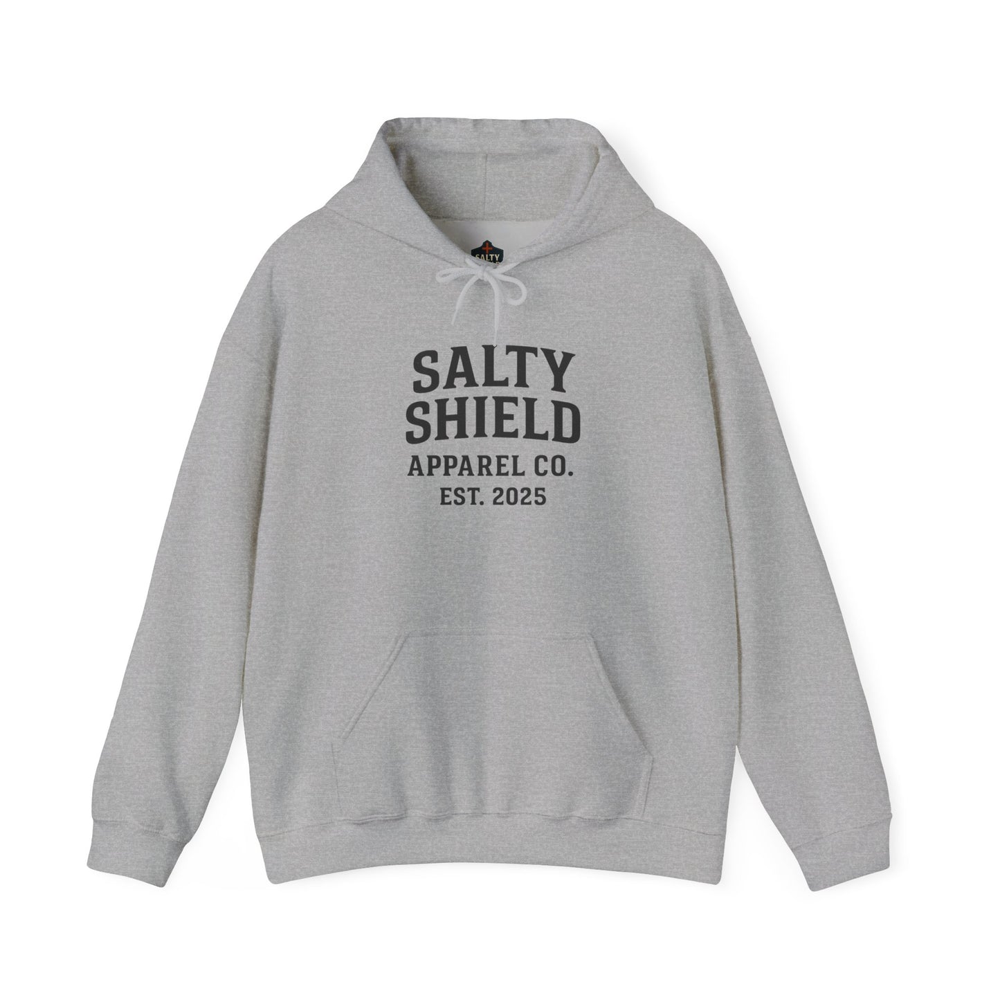 Salty Shield University Hoodie - Cozy Unisex Sweatshirt, Perfect for Casual Days, Gift for Friends, Summer Beach Vibes, Year-Round Comfort