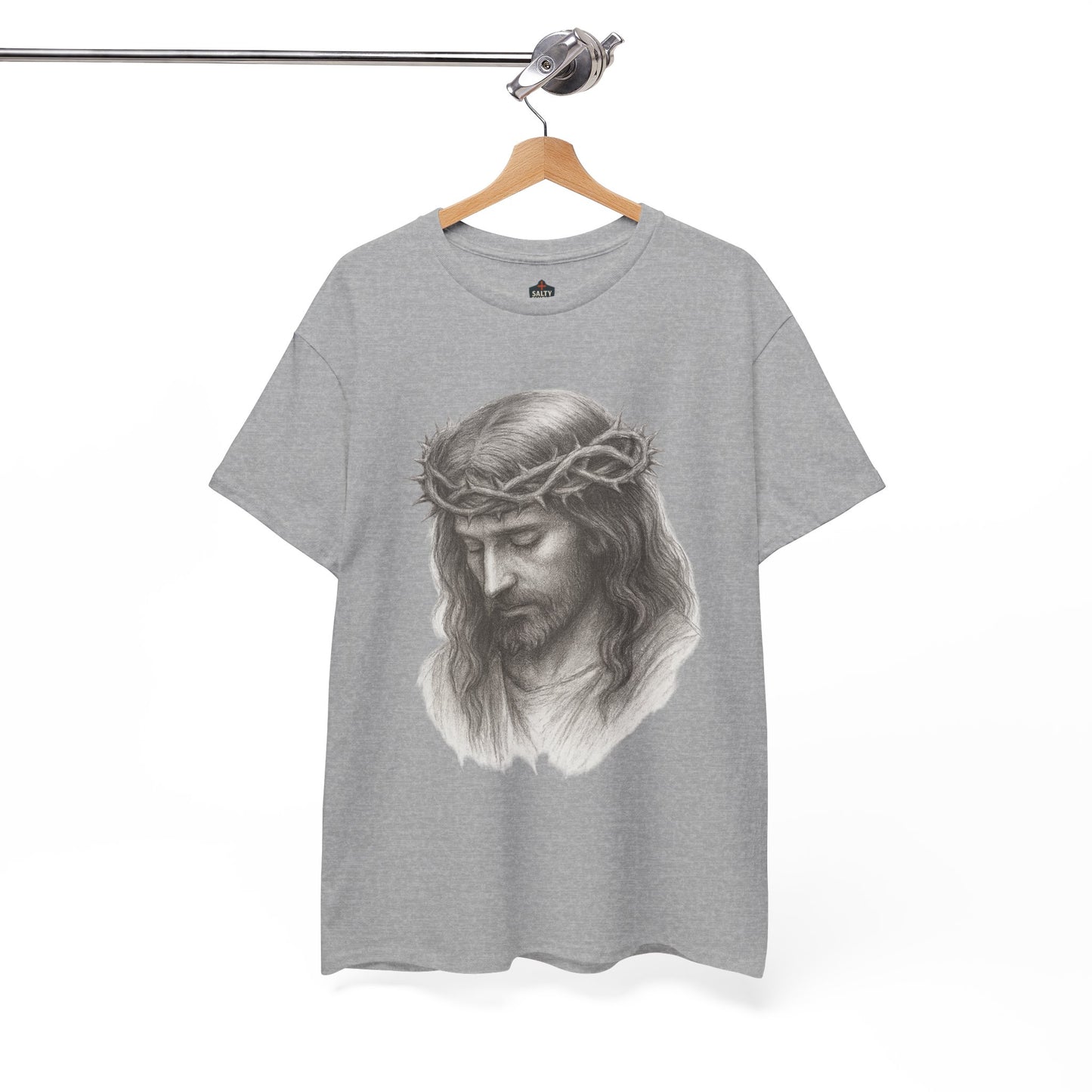 Jesus Crown of Thorns Unisex Heavy Cotton Tee, Faith T-Shirt, Christ Shirt, Religious Gift, Christian Apparel