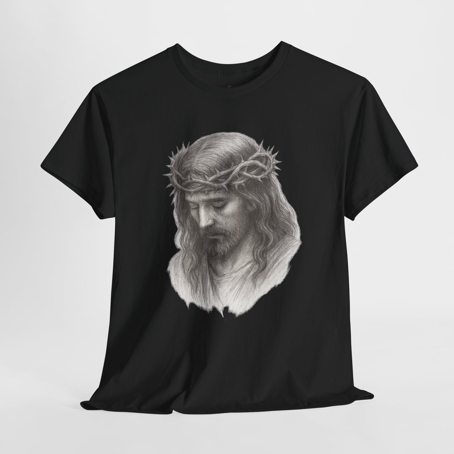 Jesus Crown of Thorns Unisex Heavy Cotton Tee, Faith T-Shirt, Christ Shirt, Religious Gift, Christian Apparel